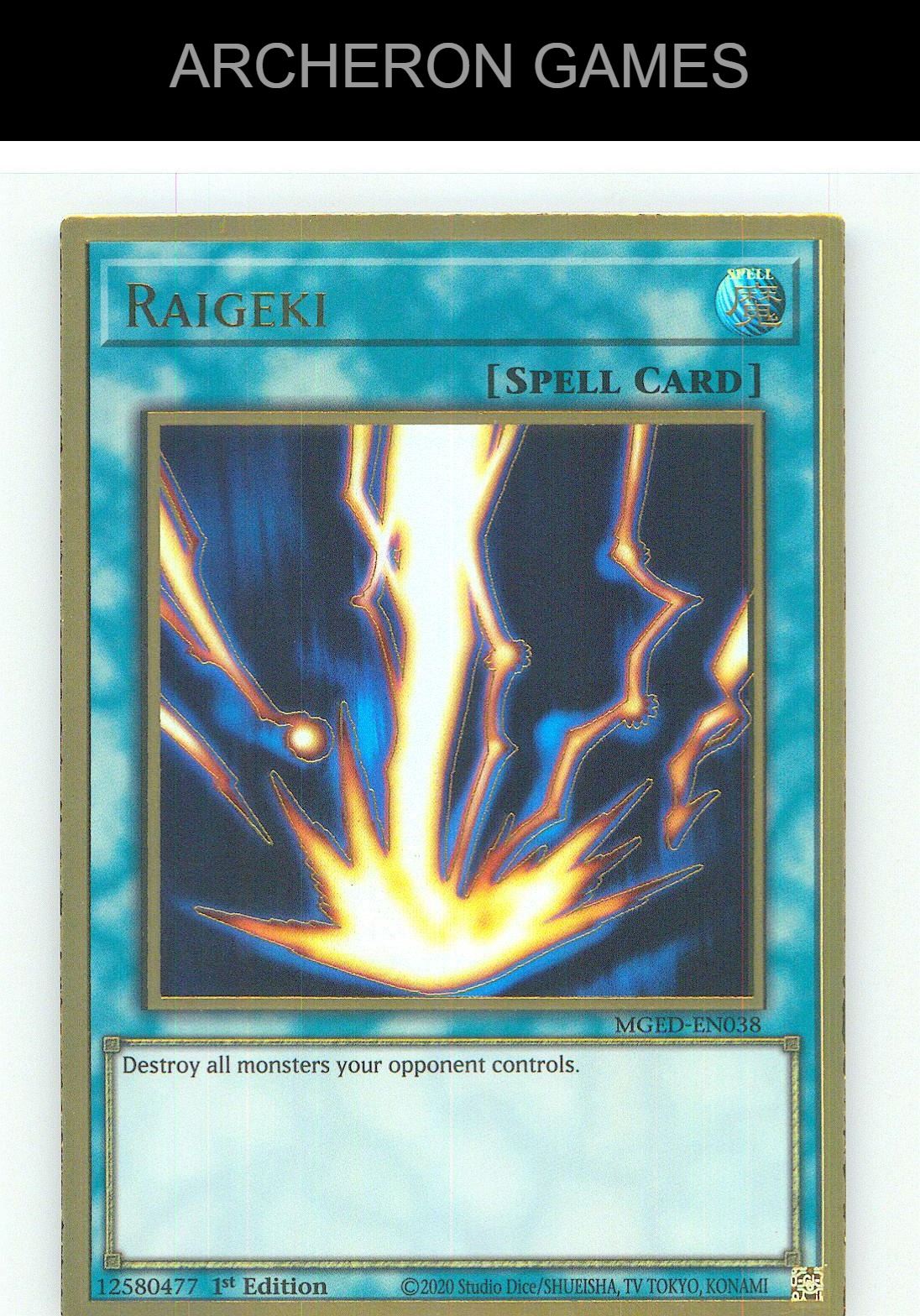 Raigeki Premium Gold Rare YUGIOH Card 1st Edition