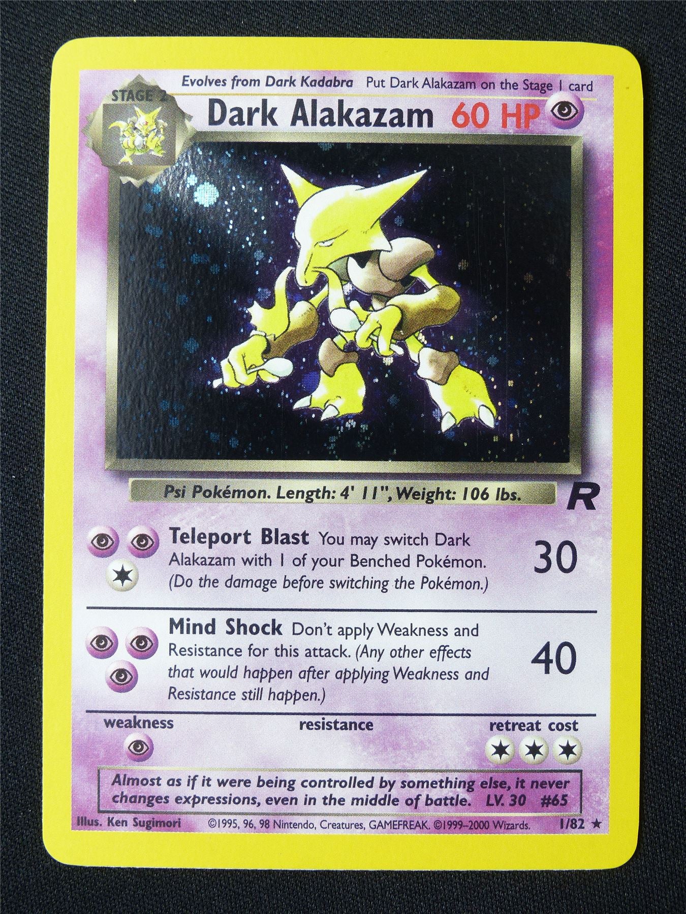 Dark Alakazam 1/82 Holo Team Rocket LP - Pokemon Card #IQ