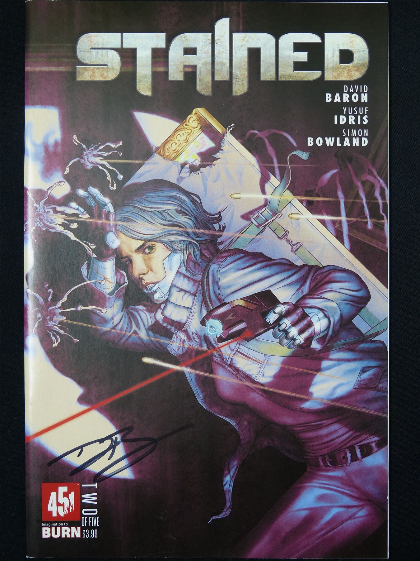 STAINED #2 Signed by David Baron - B&B Burn Comic #3QS