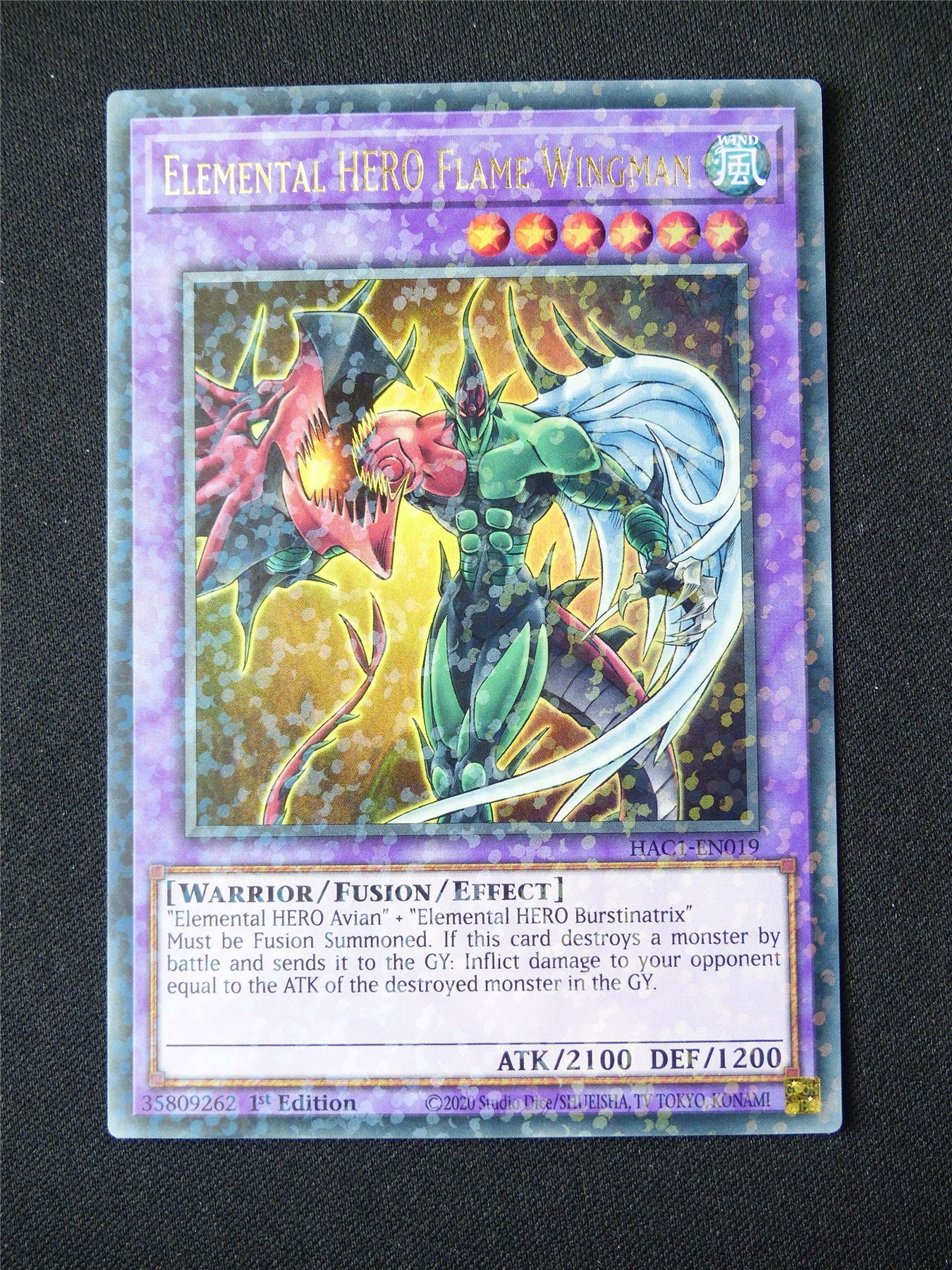 Elemental Hero Flame Wingman HAC1 Terminal Rare - 1st ed Yugioh Card #1V4