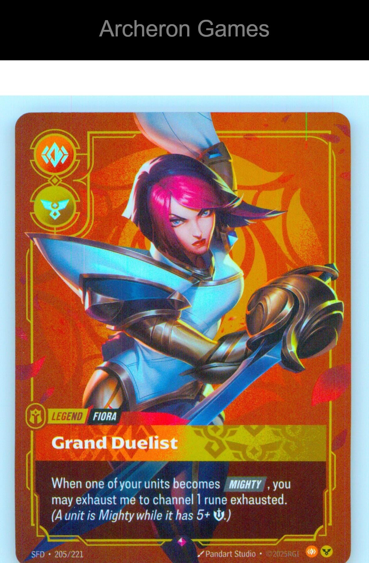 Fiora - Grand Duelist SFD 205/221 R Spiritforged Riftbound Card