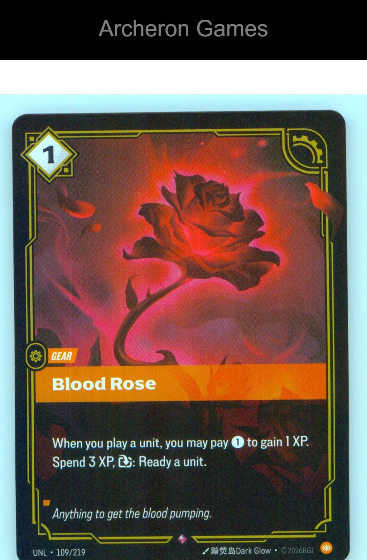Blood Rose UNL 109/219 R Unleashed Riftbound Card