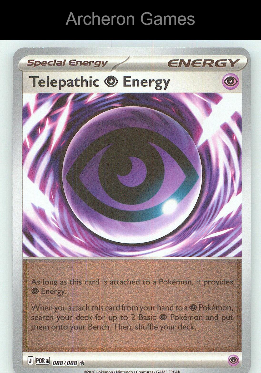 Pokemon Card Telepathic Psychic Energy ME03 088/088 R Perfect Order Reverse Holo
