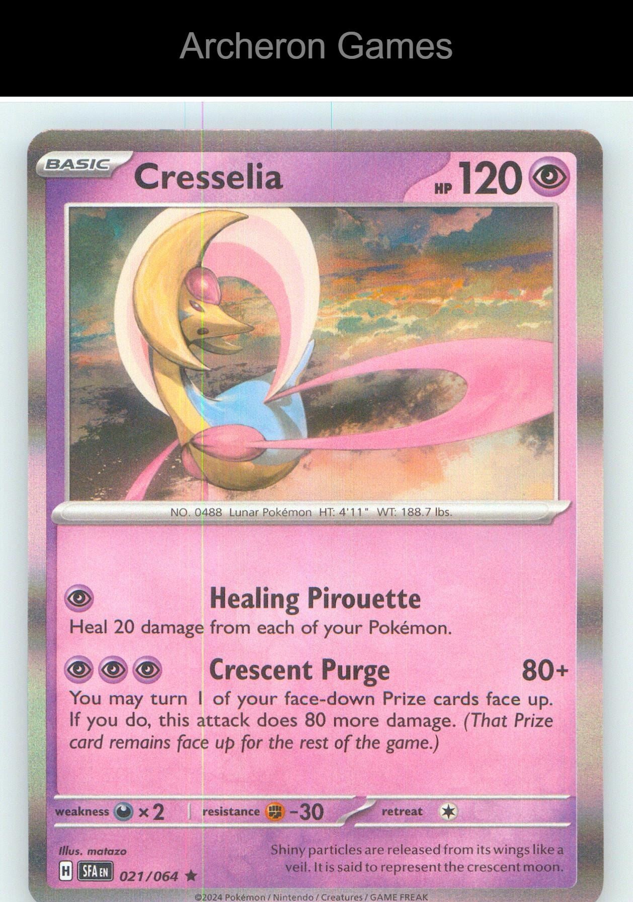 Pokemon Card Cresselia SFA 021/064 R Shrouded Fable Holo