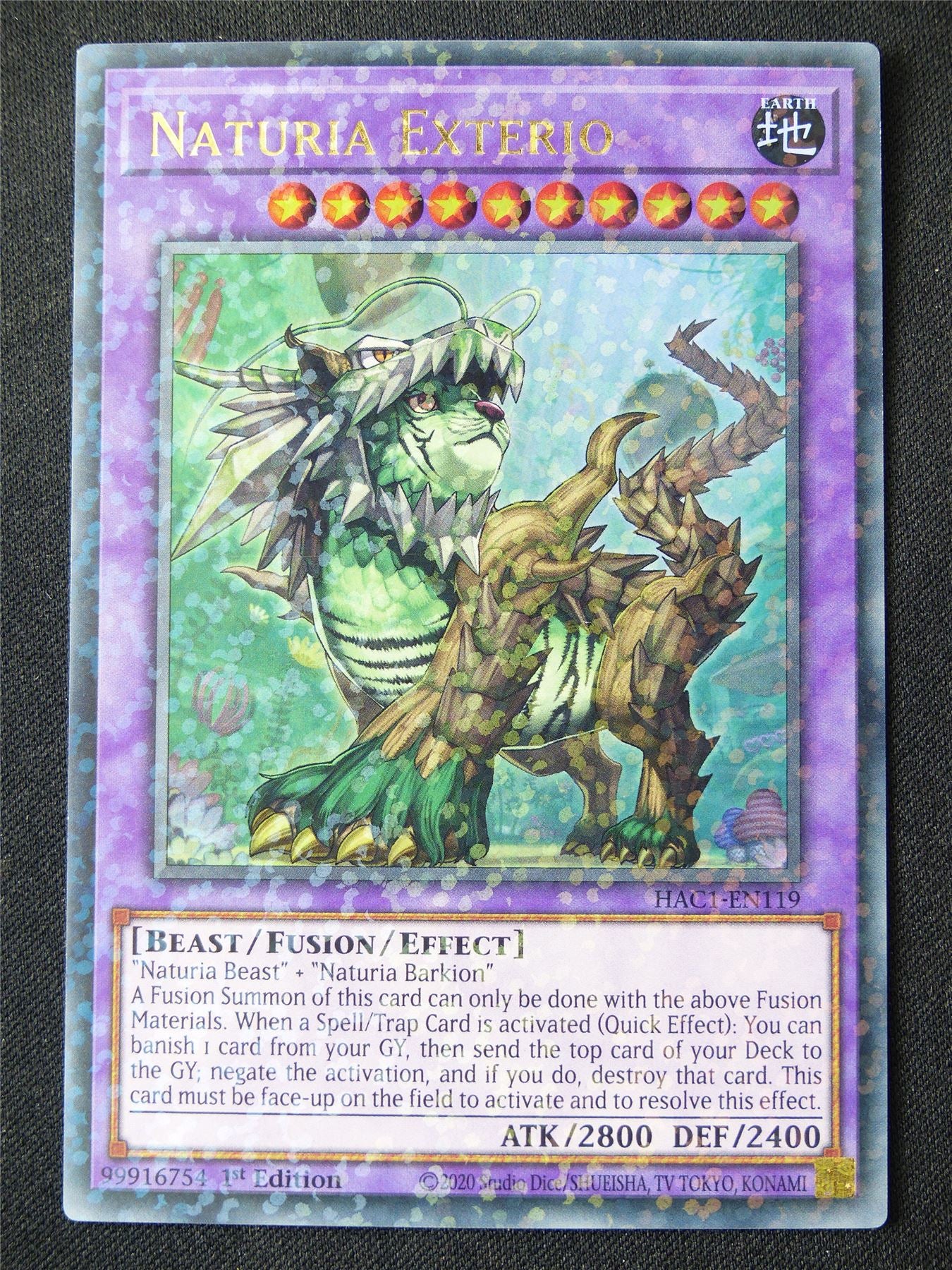new yugioh god cards Naturia Exterio HAC1 Terminal Rare