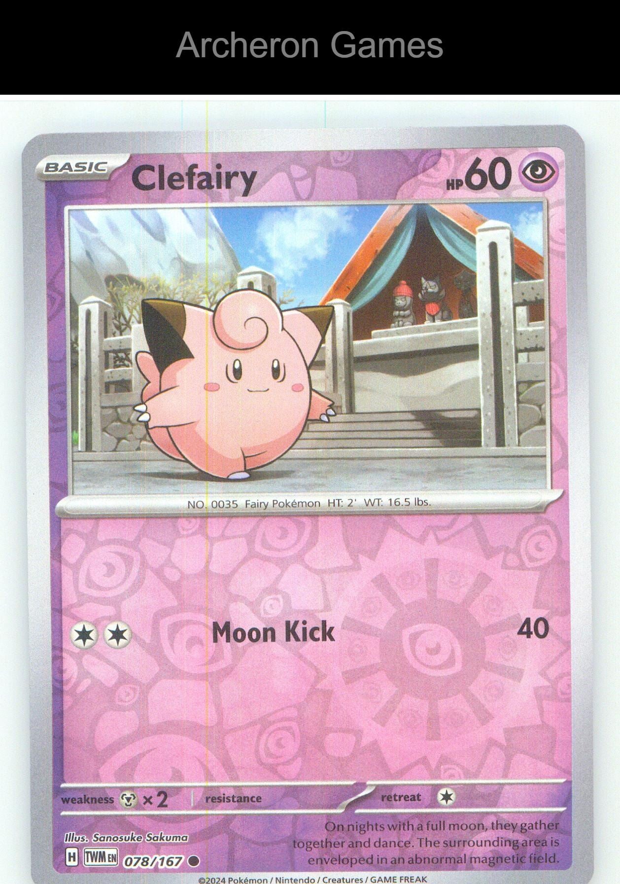 Pokemon Card Clefairy TWM 078/167 C Twilight Masquerade Reverse Holo