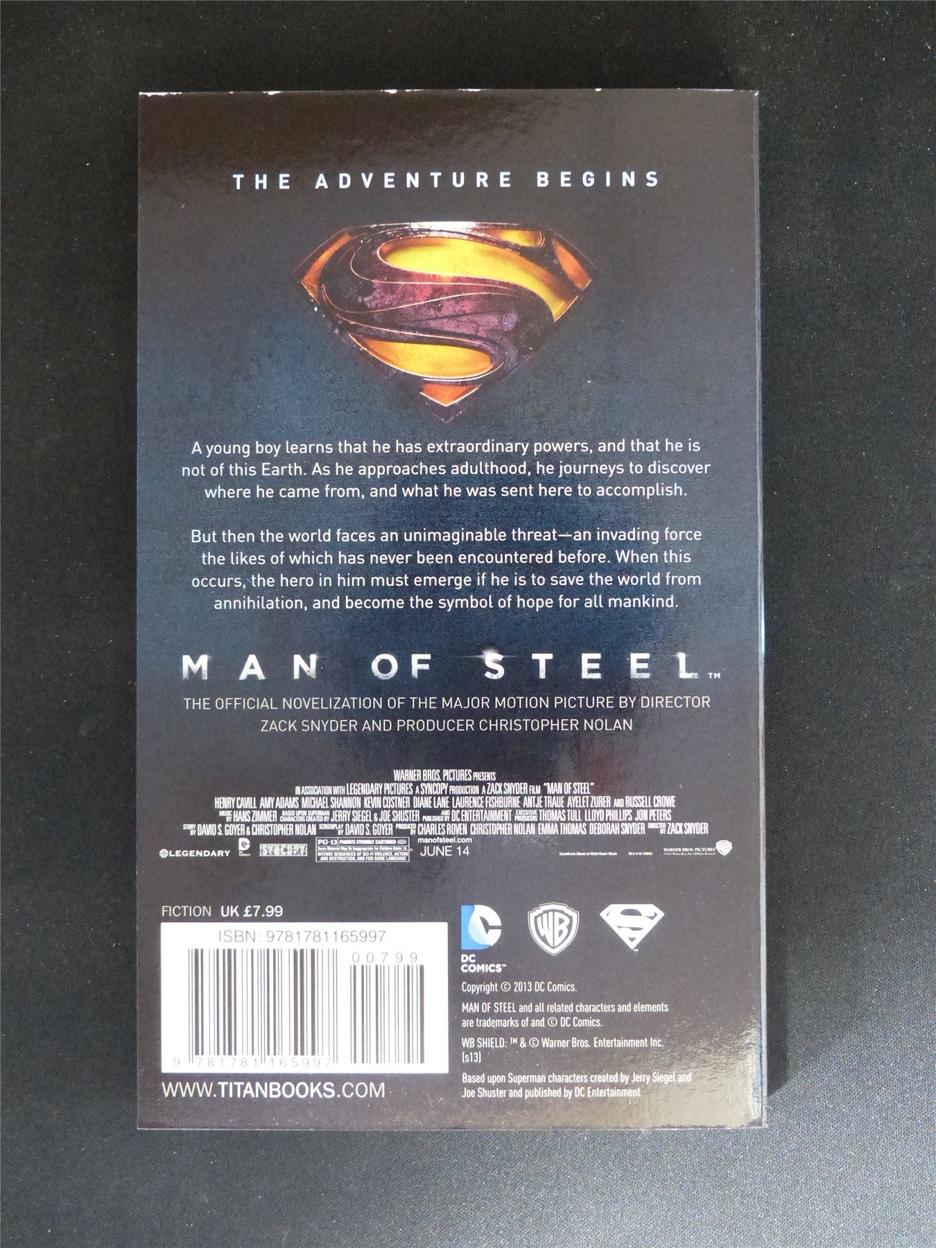 Superman: Man of Steel - DC Titan Novel Book Softback #8U