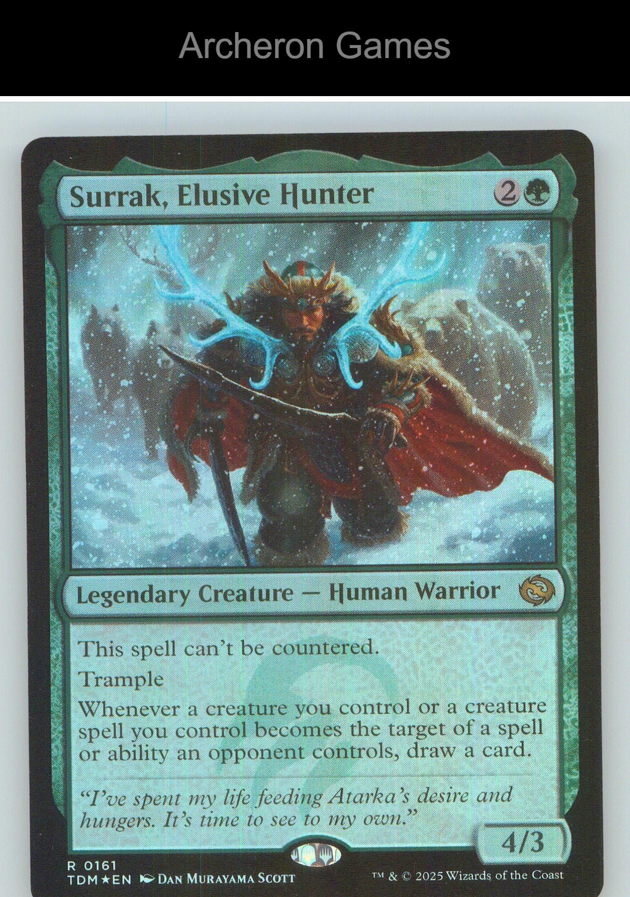 Surrak, Elusive Hunter TDM 161 R MTG Card NM/EX+ Foil