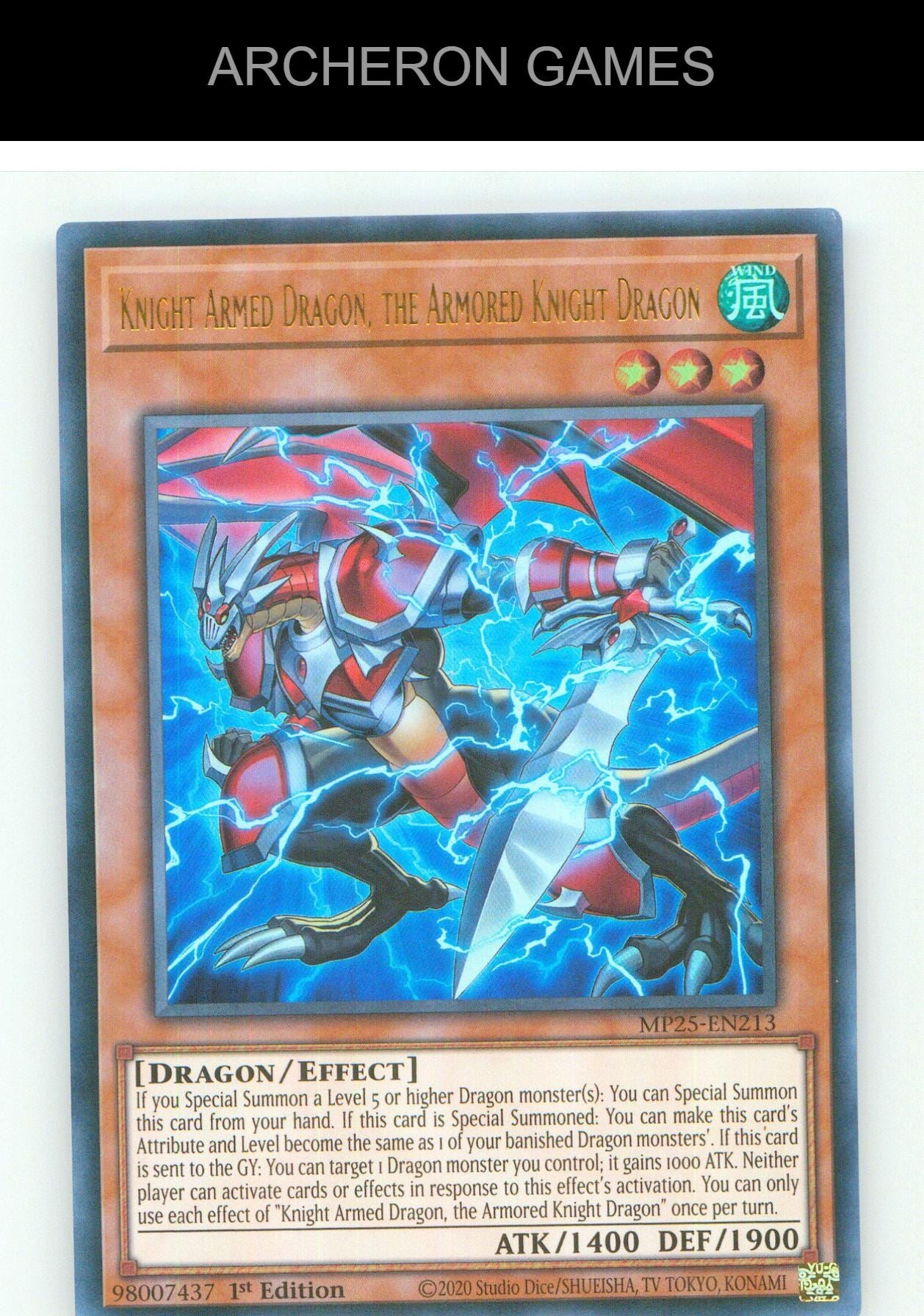 Knight Armed Dragon, the Armored Knight Dragon UR YUGIOH Card 1st Edition