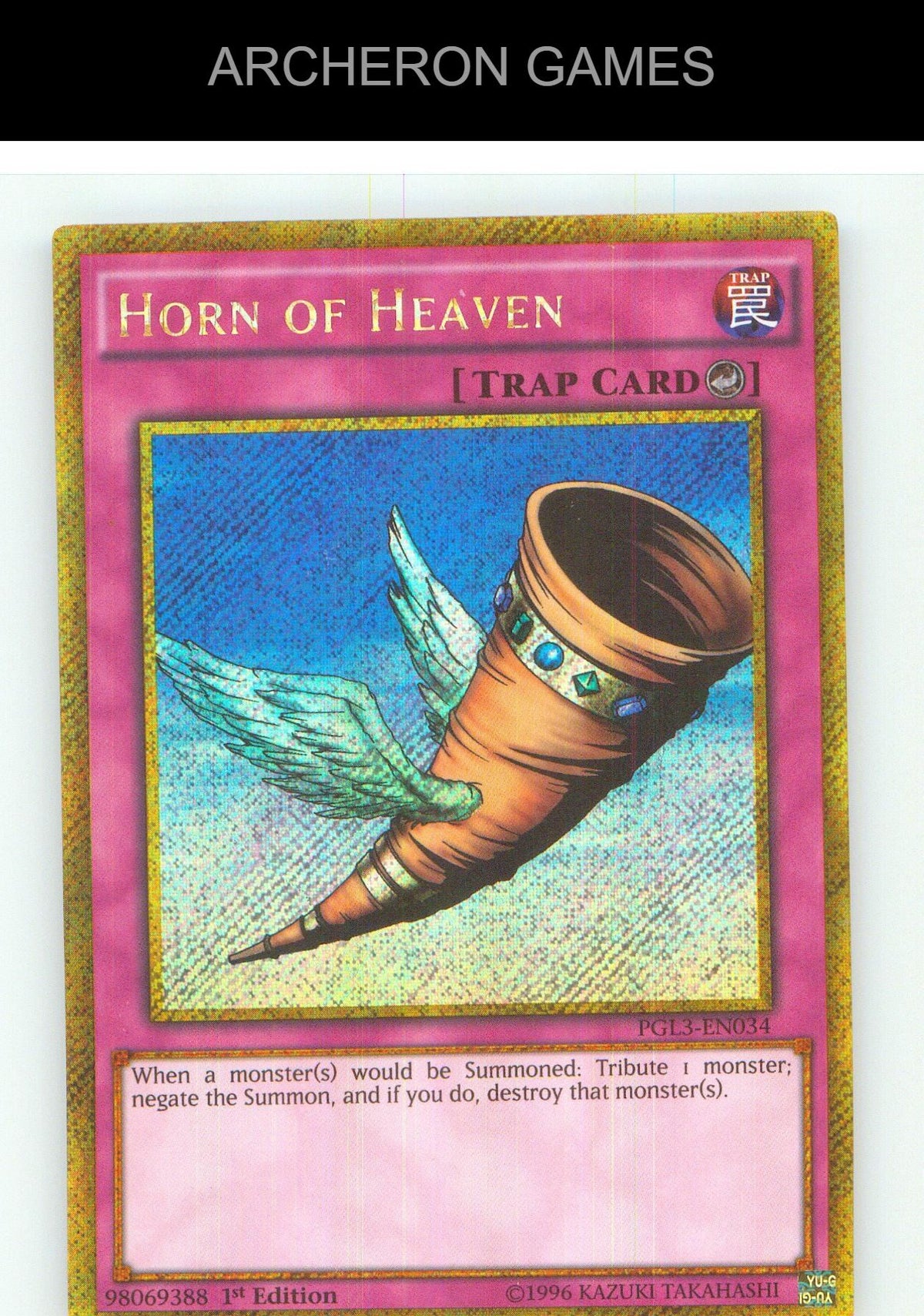 Horn of Heaven Gold Secret Rare YUGIOH Card 1st Edition