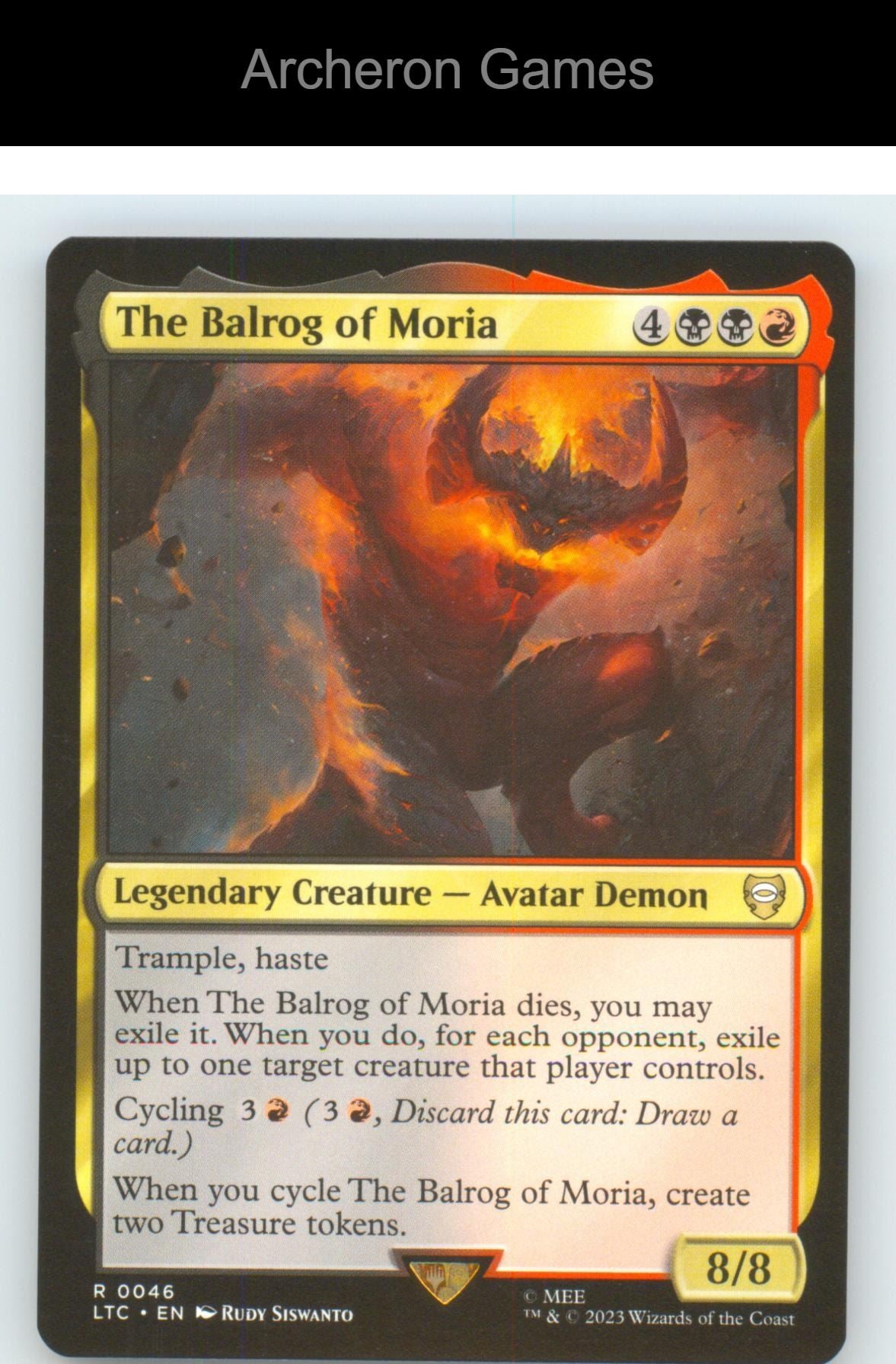 The Balrog of Moria LTC 46 R MTG Card NM/EX+