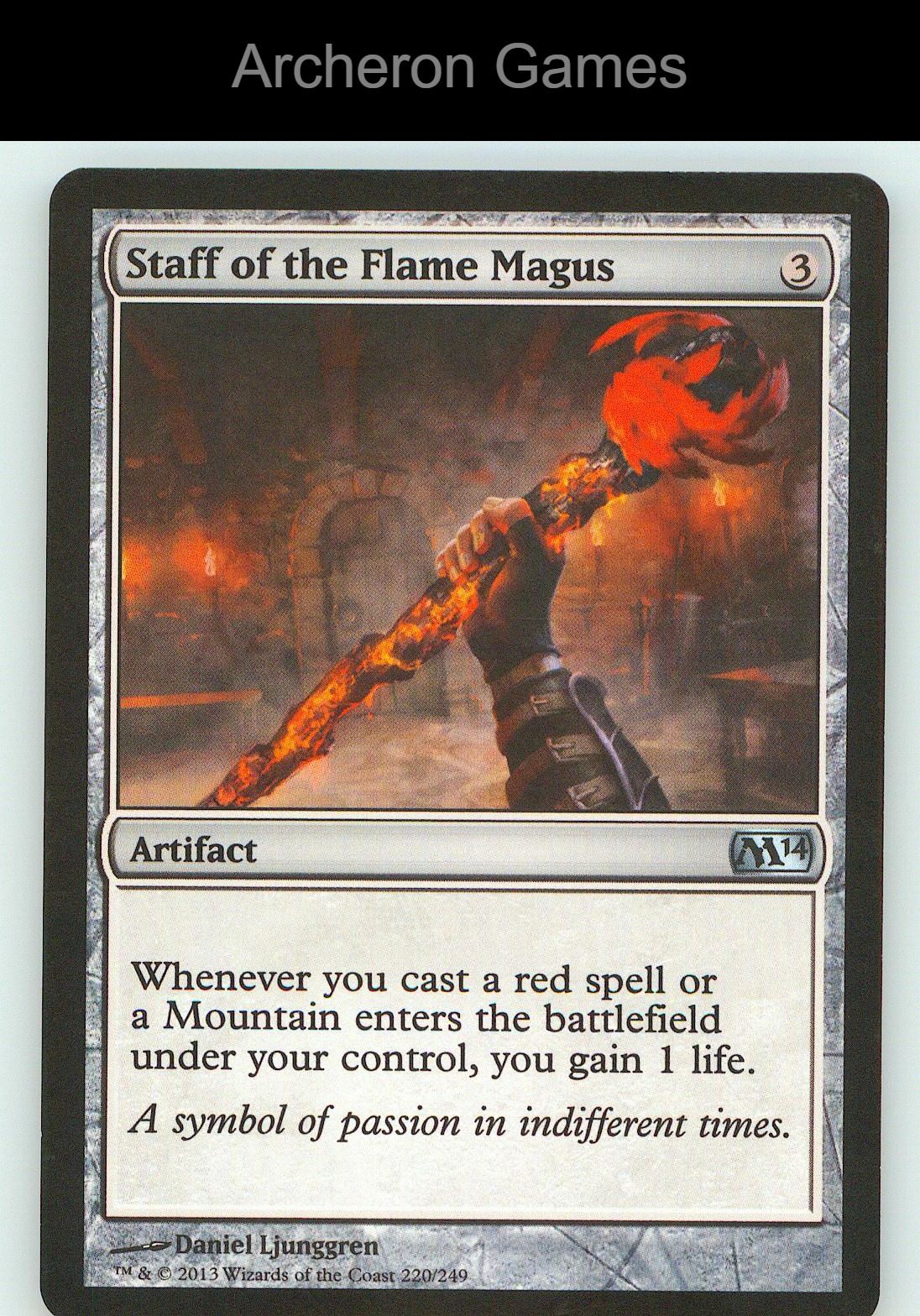 Staff of the Flame Magus M14 220 UC MTG Card NM/EX+