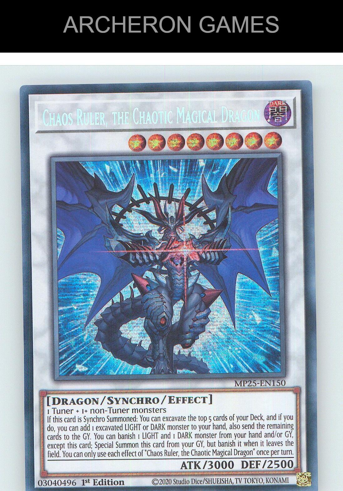 Chaos Ruler, the Chaotic Magical Dragon YUGIOH Card 1st Edition