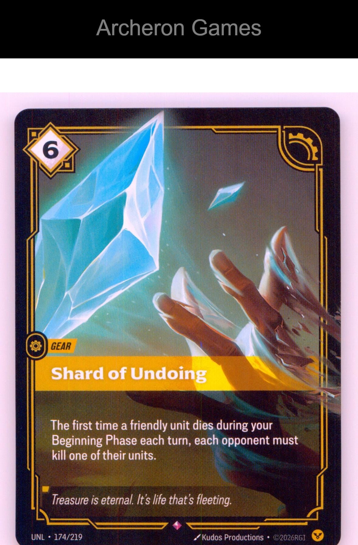 Shard of Undoing UNL 174/219 R Unleashed Riftbound Card