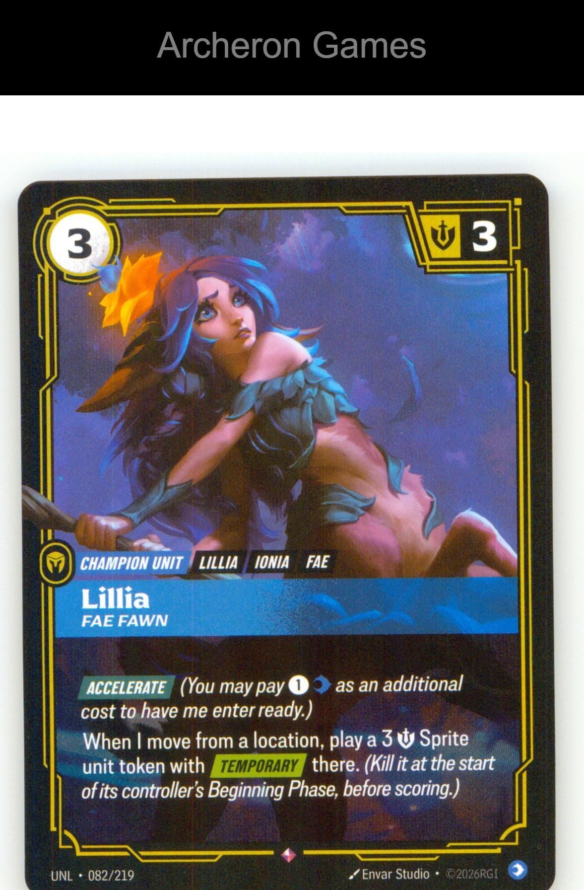 Lillia - Fae Fawn UNL 082/219 R Unleashed Riftbound Card