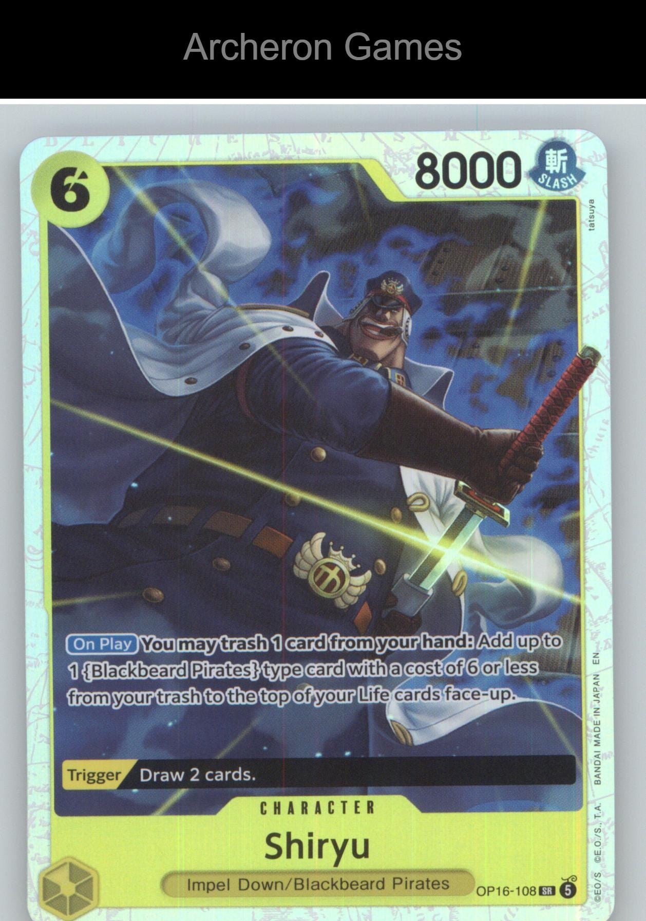 Shiryu OP16-108 One Piece Card NM/EX+ Foil