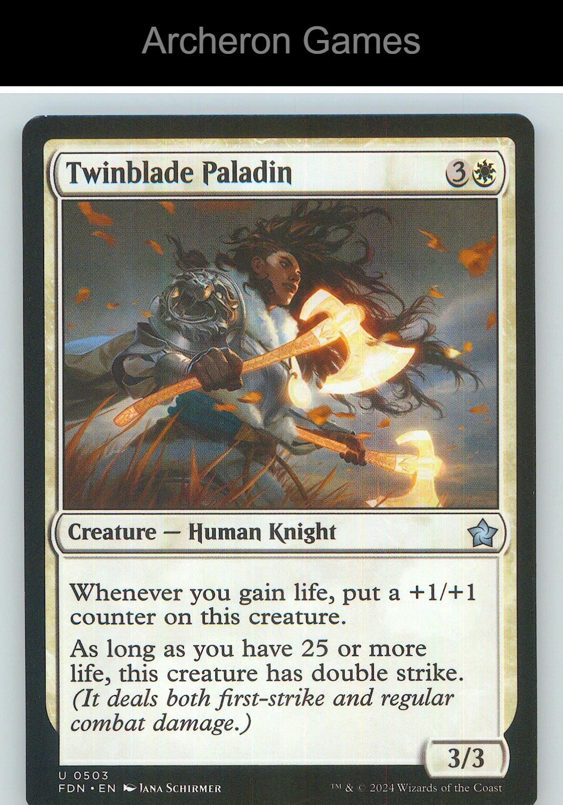 Twinblade Paladin FDN 503 UC MTG Card NM/EX+