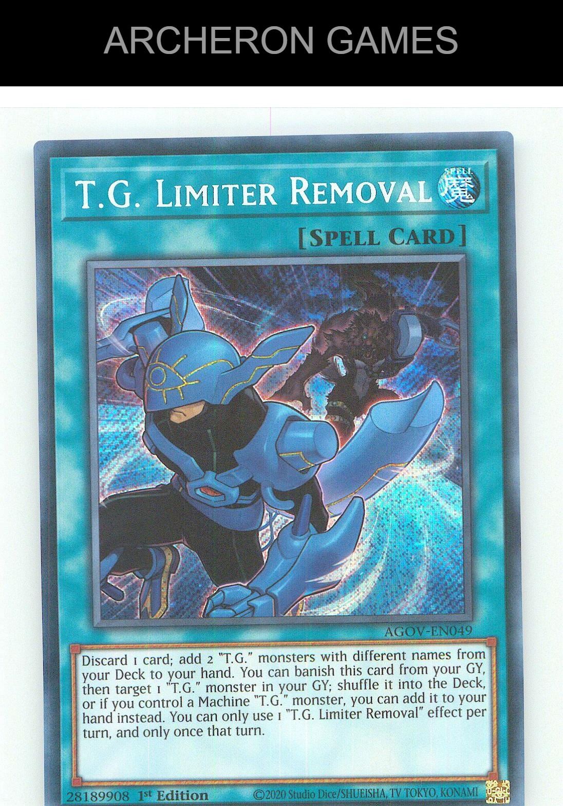 T.G. Limiter Removal SEC YUGIOH Card 1st Edition