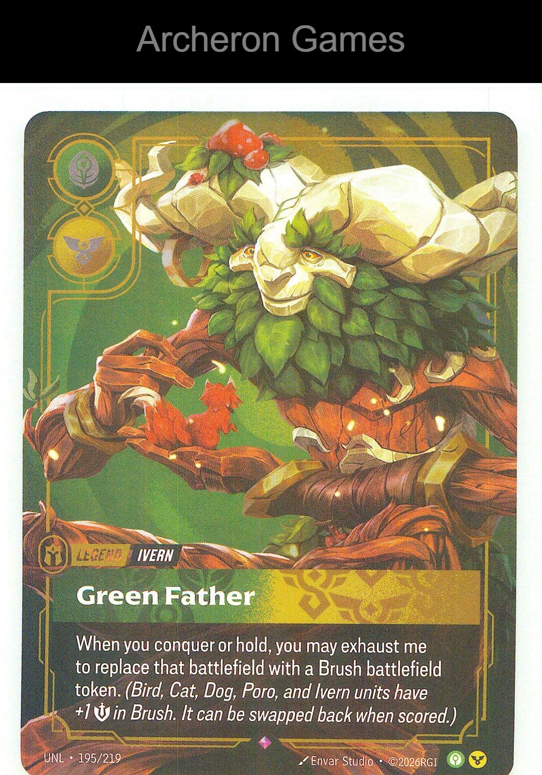 Ivern - Green Father UNL 195/219 R Unleashed Riftbound Card