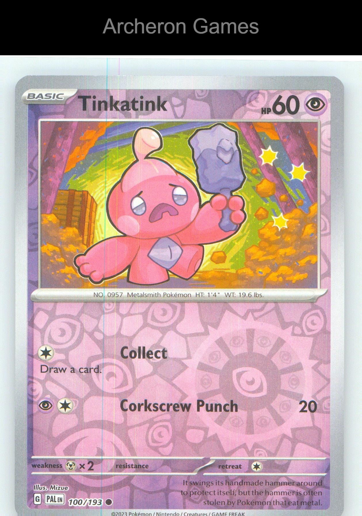 Pokemon Card Tinkatink PAL 100/193 C Paldea Evolved Reverse Holo