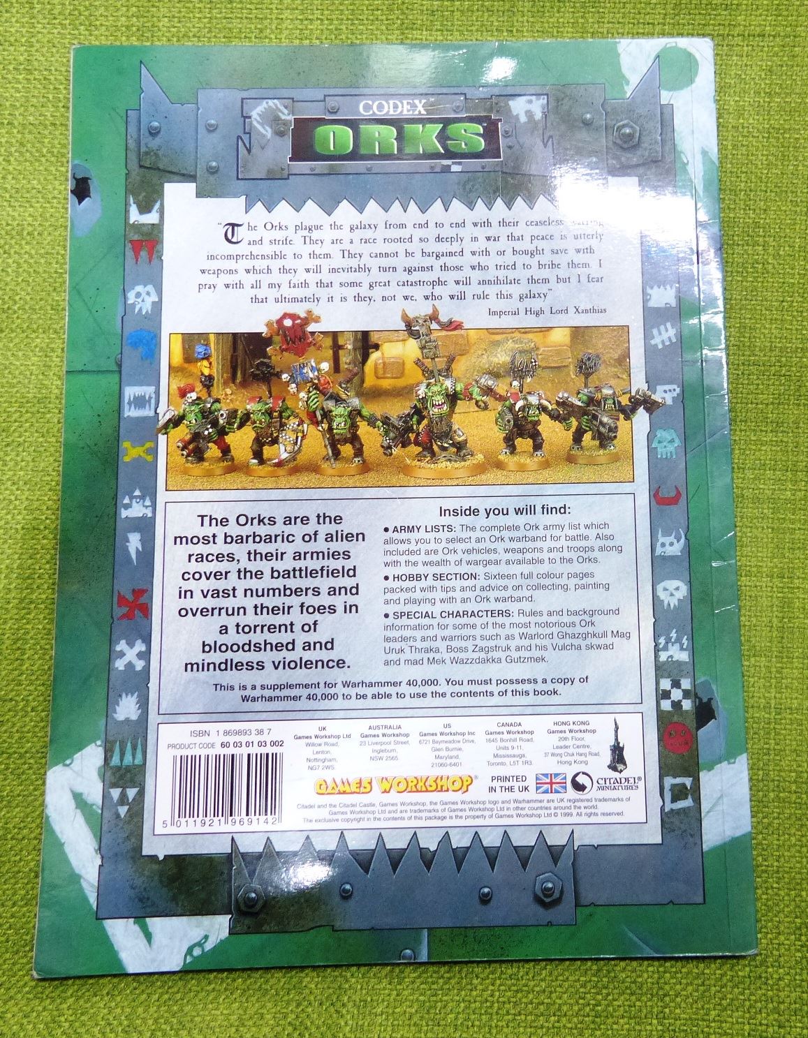 3rd Edition Codex Orks 1999 Softback Book - Warhammer AoS 40k #9F