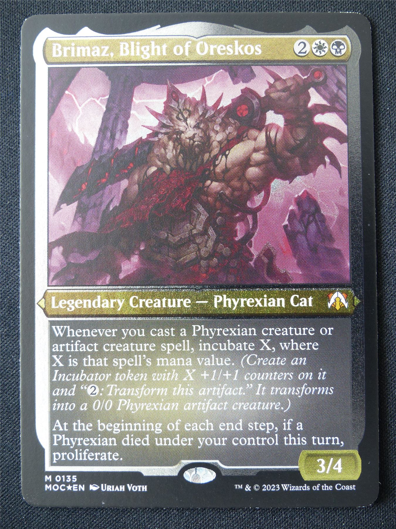 Brimaz Blight of Oreskos Foil Thick Card Commander - MOC - Mtg Card #A Archeron Brimaz Blight of Oreskos Foil Thick Card Commander - MOC - Mtg Card #A Archeron