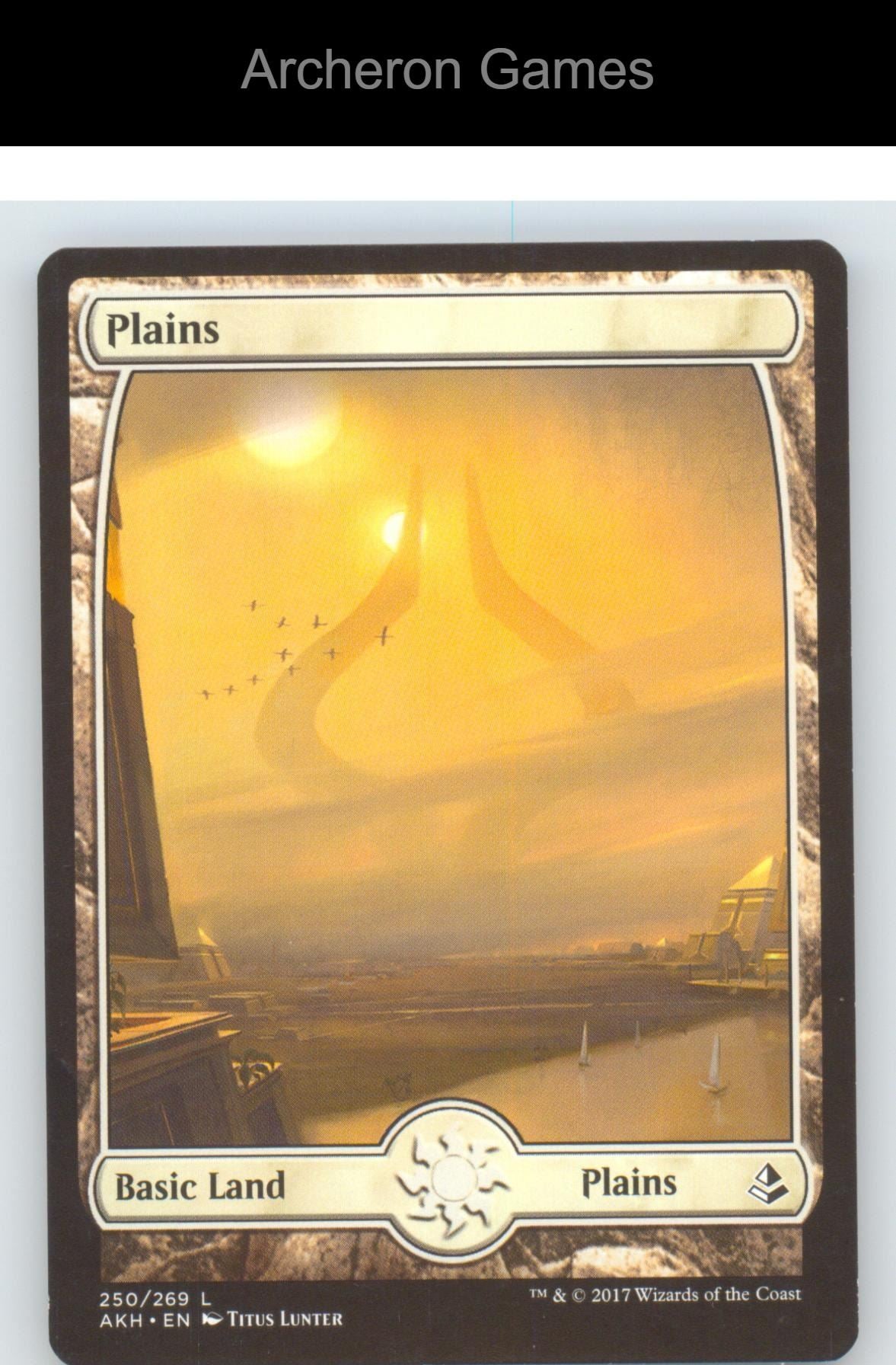 Plains (250) - Full Art AKH 250 Land MTG Card Amonkhet