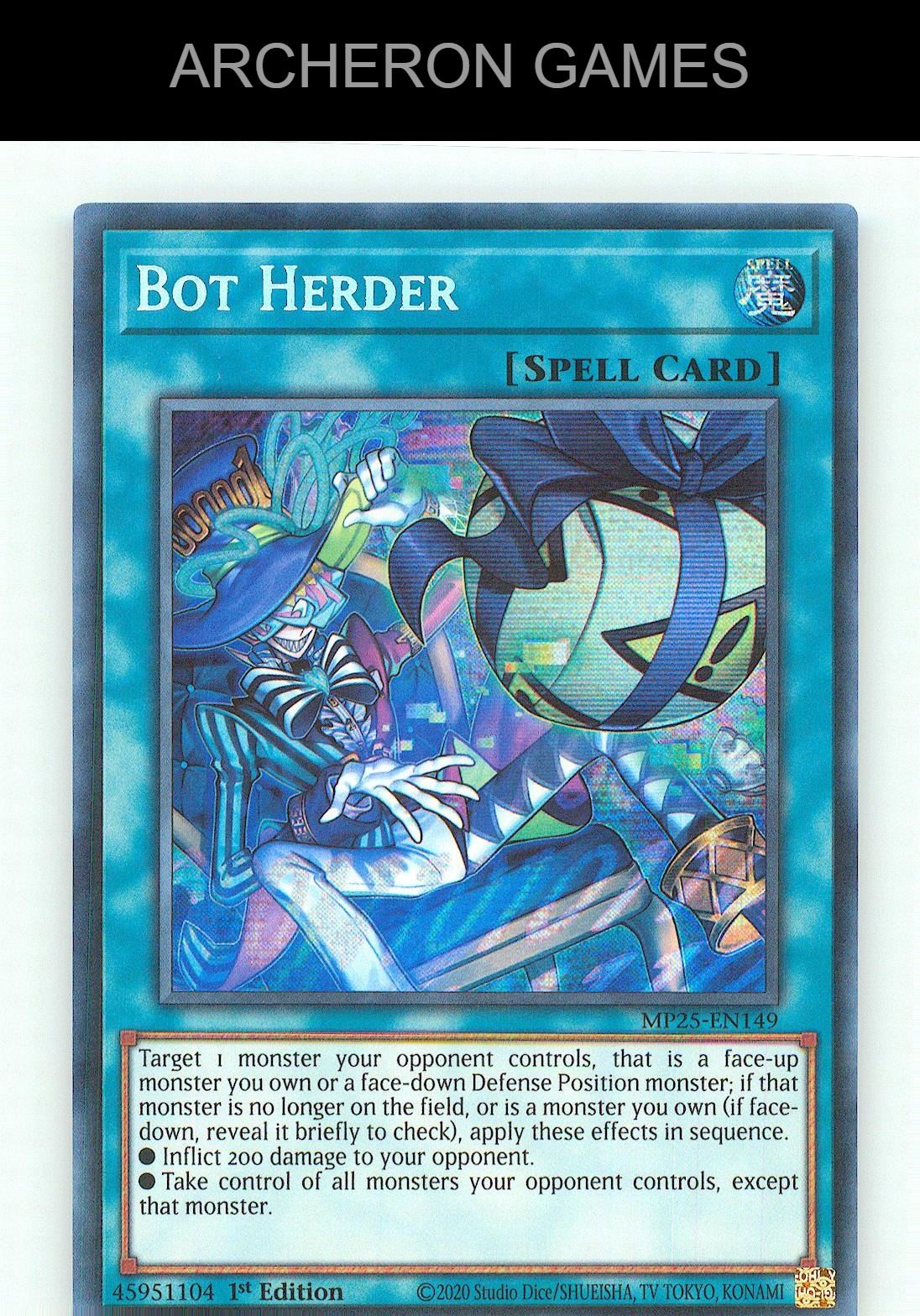 Bot Herder Prismatic Secret Rare YUGIOH Card 1st Edition