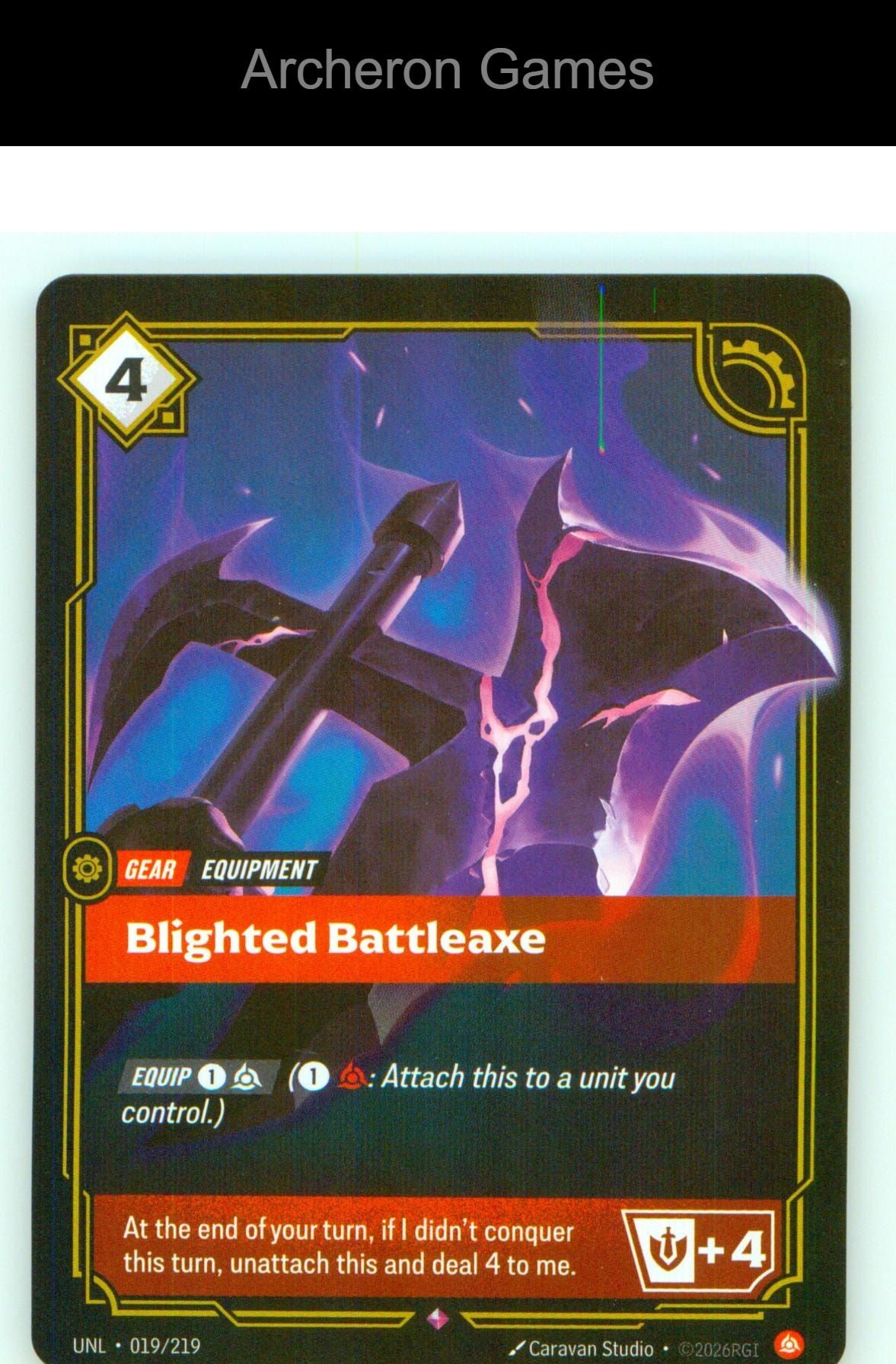 Blighted Battleaxe UNL 019/219 R Unleashed Riftbound Card
