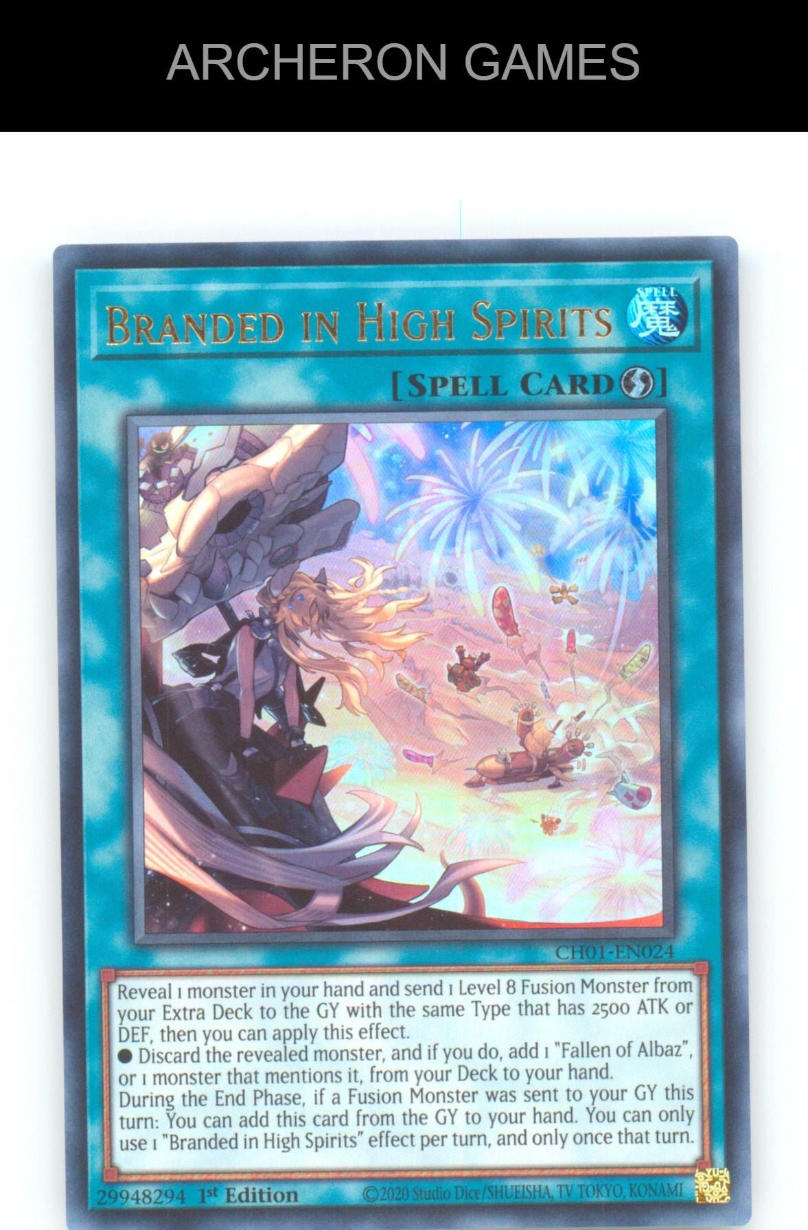 Branded in High Spirits Ultra Rare YUGIOH Card 1st Edition