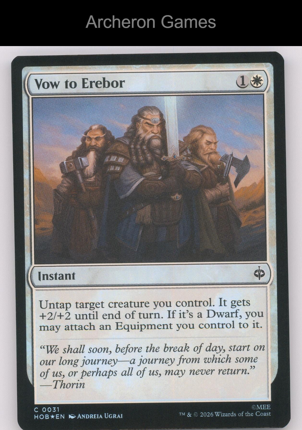 Vow to Erebor HOB 31 C MTG Card The Hobbit