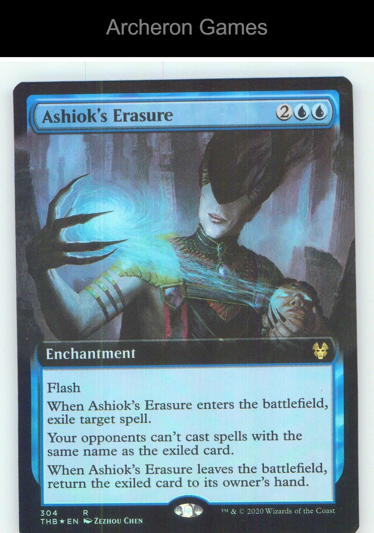 Ashiok's Erasure (Extended Art) THB 304 R MTG Card NM/EX+ Foil