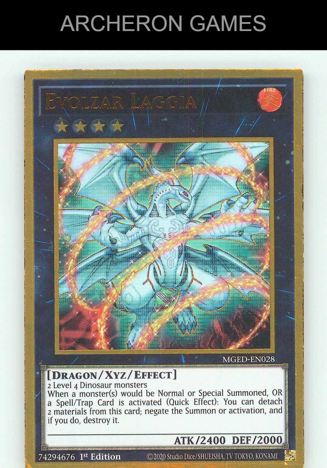 Evolzar Laggia Premium Gold Rare YUGIOH Card 1st Edition
