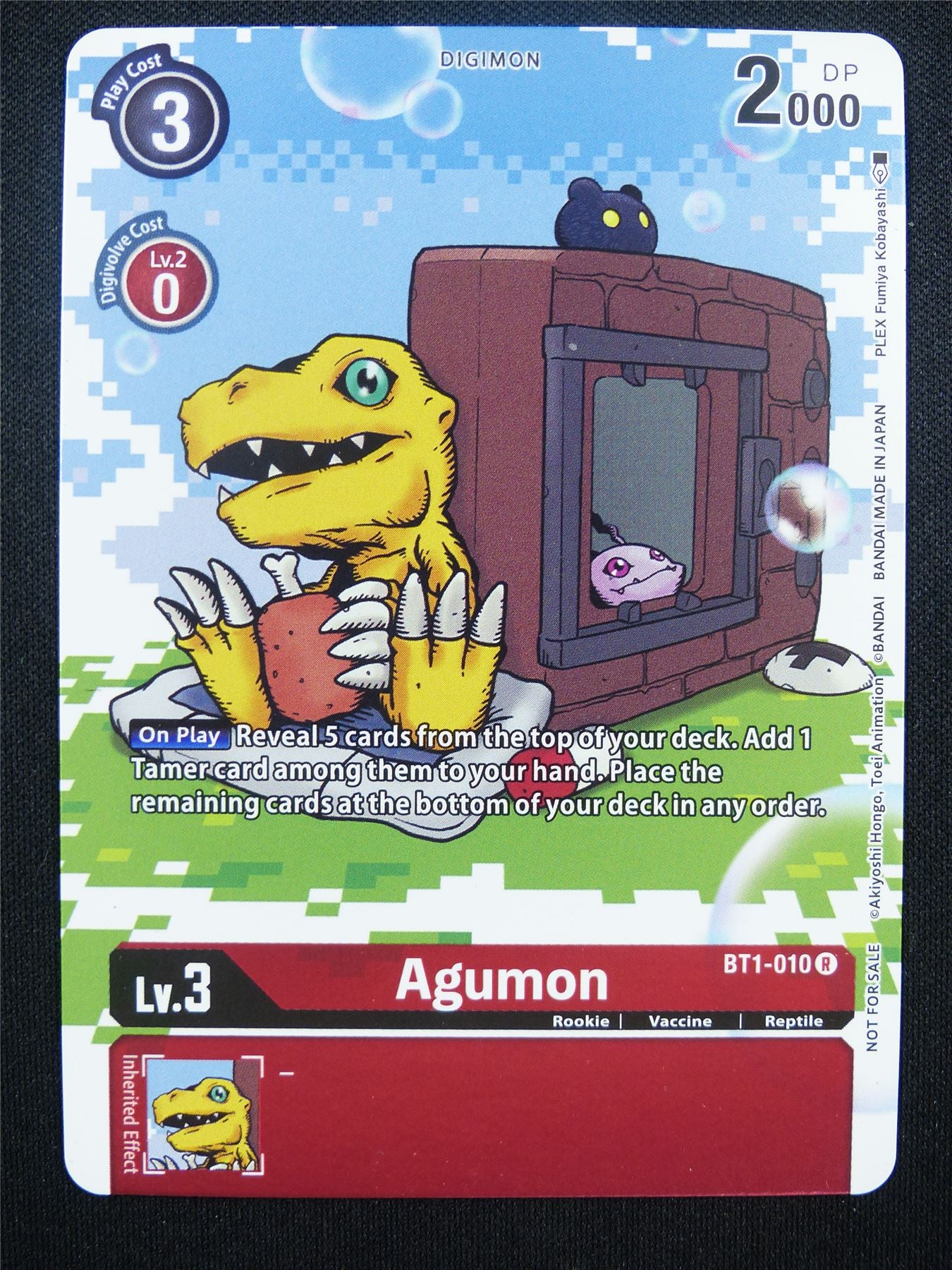 Agumon BT1-010 R alt art - Digimon Card #20H Agumon BT1-010 R alt art - Digimon Card #20H