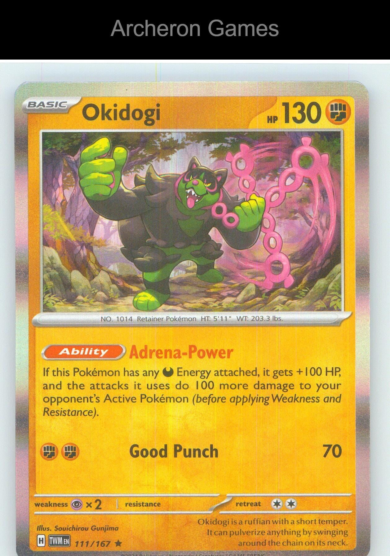 Pokemon Card Okidogi TWM 111/167 R Twilight Masquerade Holo