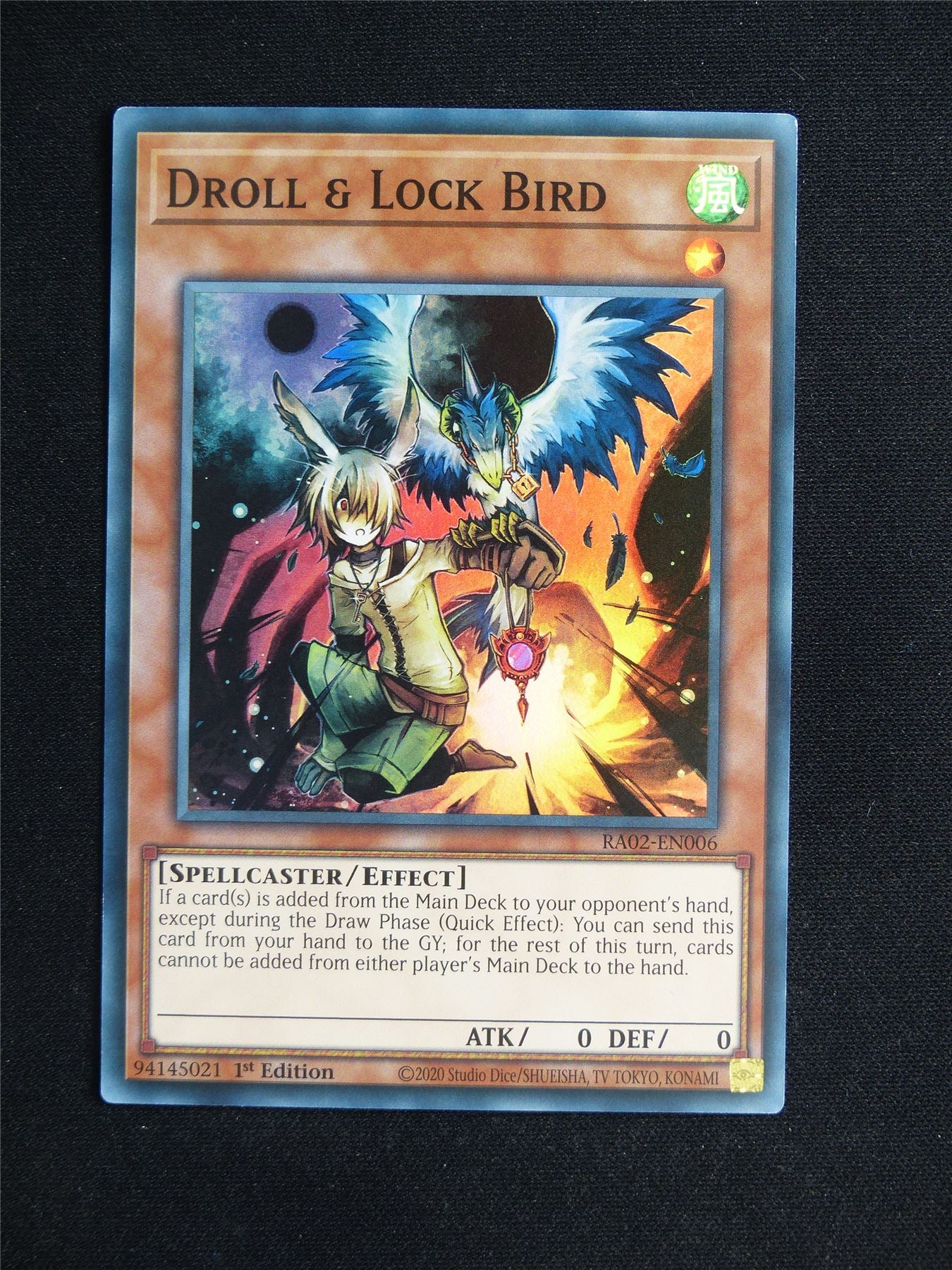 Droll & Lock Bird RA02 Super Rare - 1st ed Yugioh Card #22C