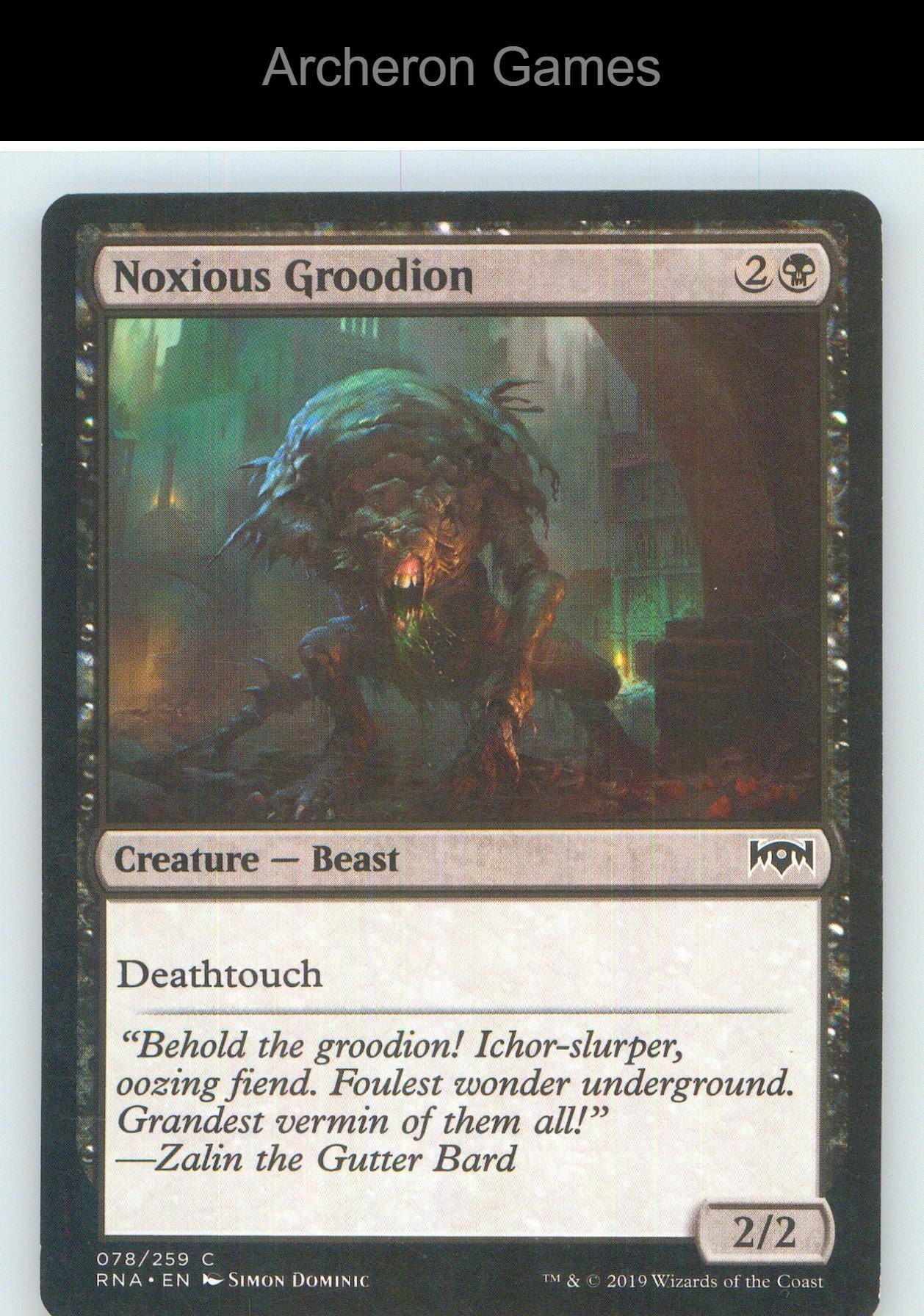 Noxious Groodion RNA 78 C MTG Card NM/EX+