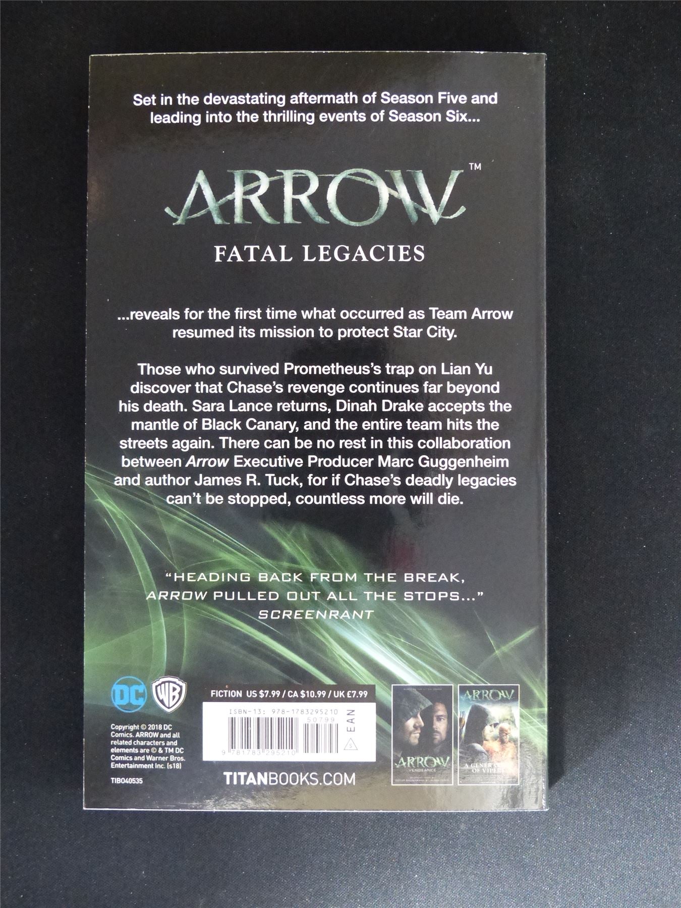 Arrow season 5.5: Fatal Legacies - DC Titan Novel Book Softback #8F