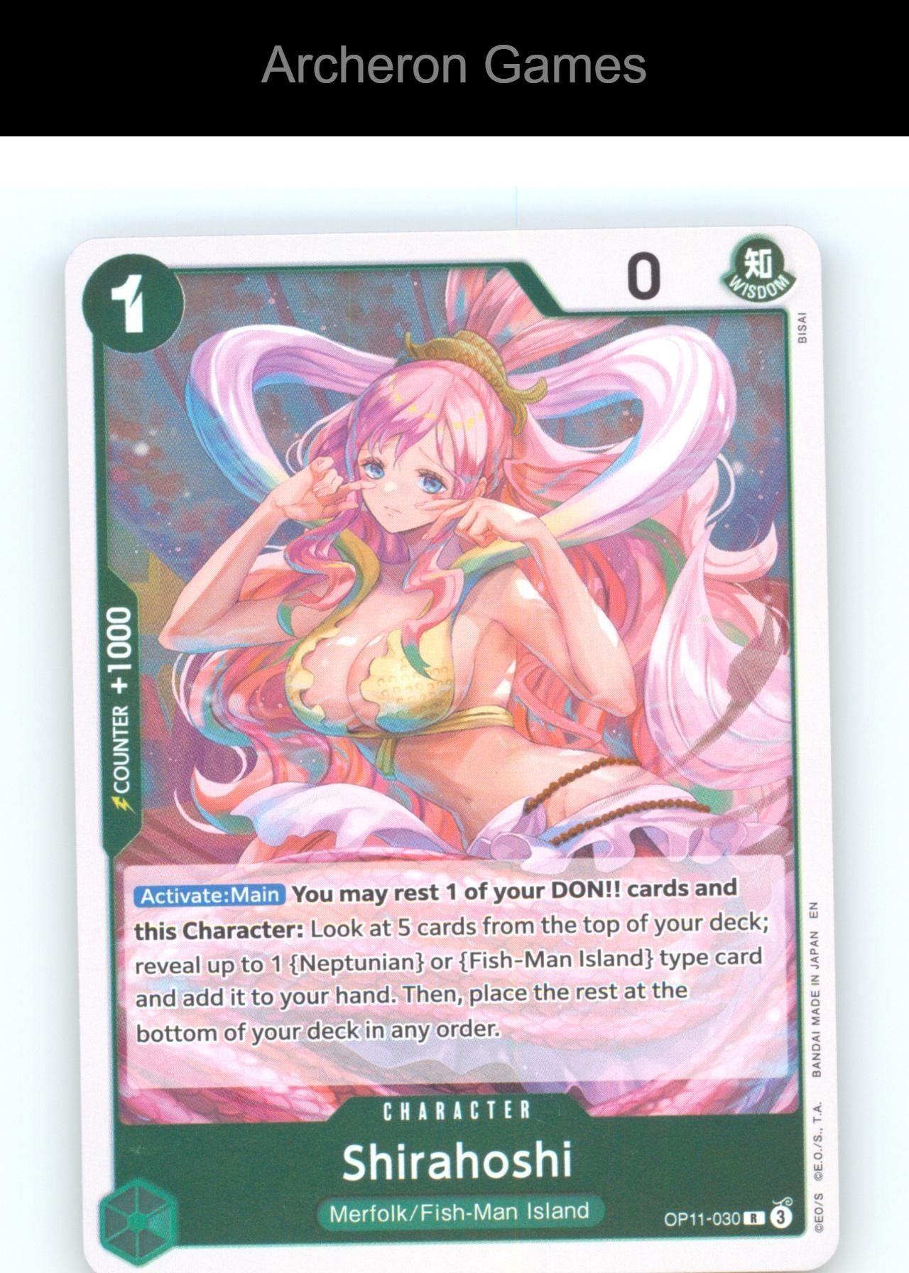 Shirahoshi (030) OP11-030 R One Piece Card NM/EX+ Foil