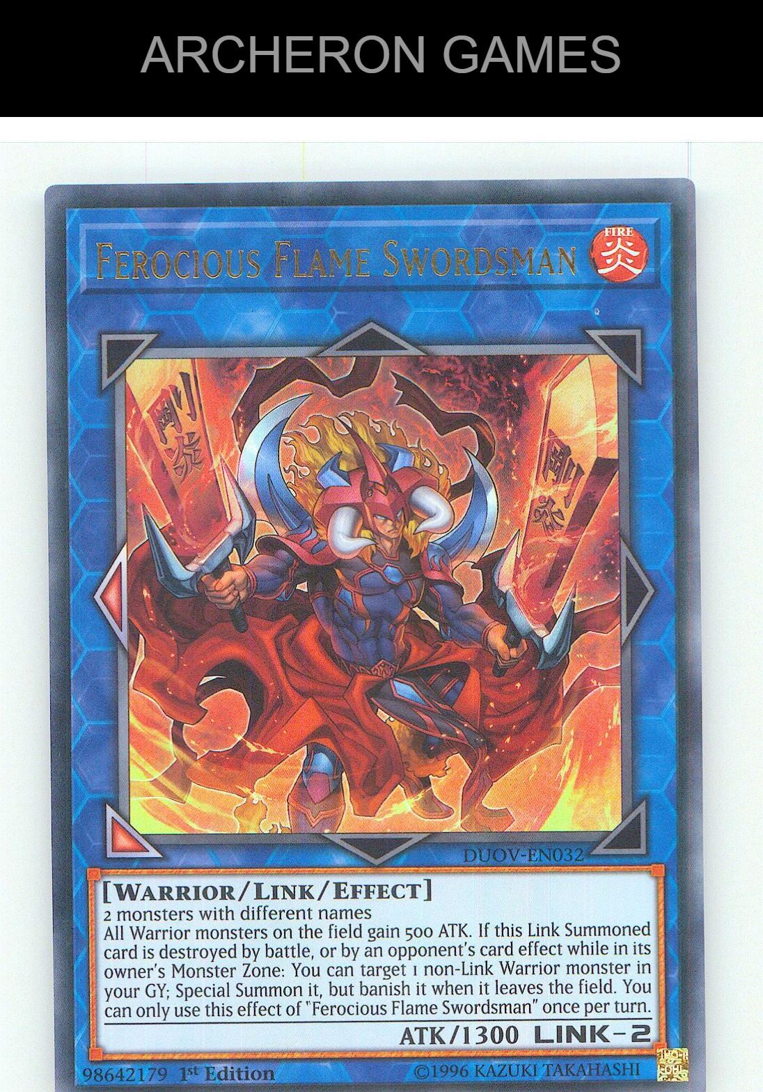 Ferocious Flame Swordsman Ultra Rare YUGIOH Card 1st Edition