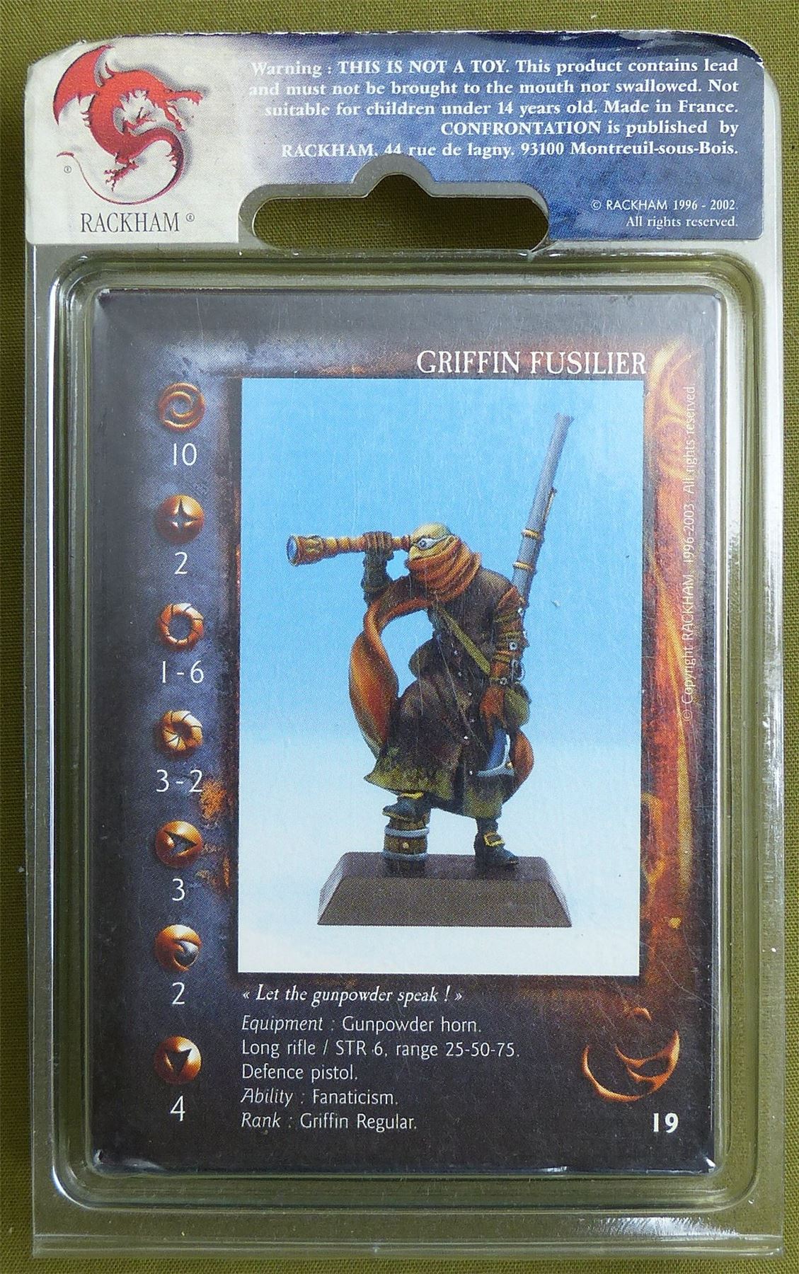 Confrontation: Griffin Fusilier Blister - Rackham Metal Minis OOP #25T