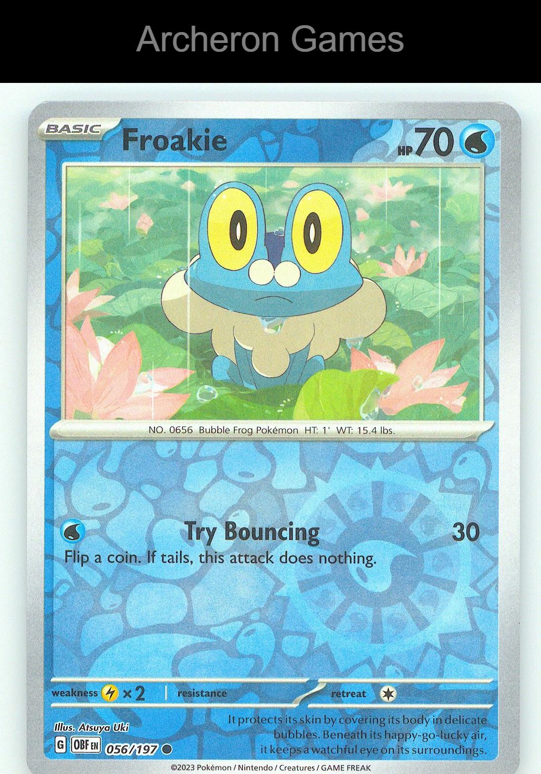 Pokemon Card Froakie OBF 056/197 C Obsidian Flames Reverse Holo