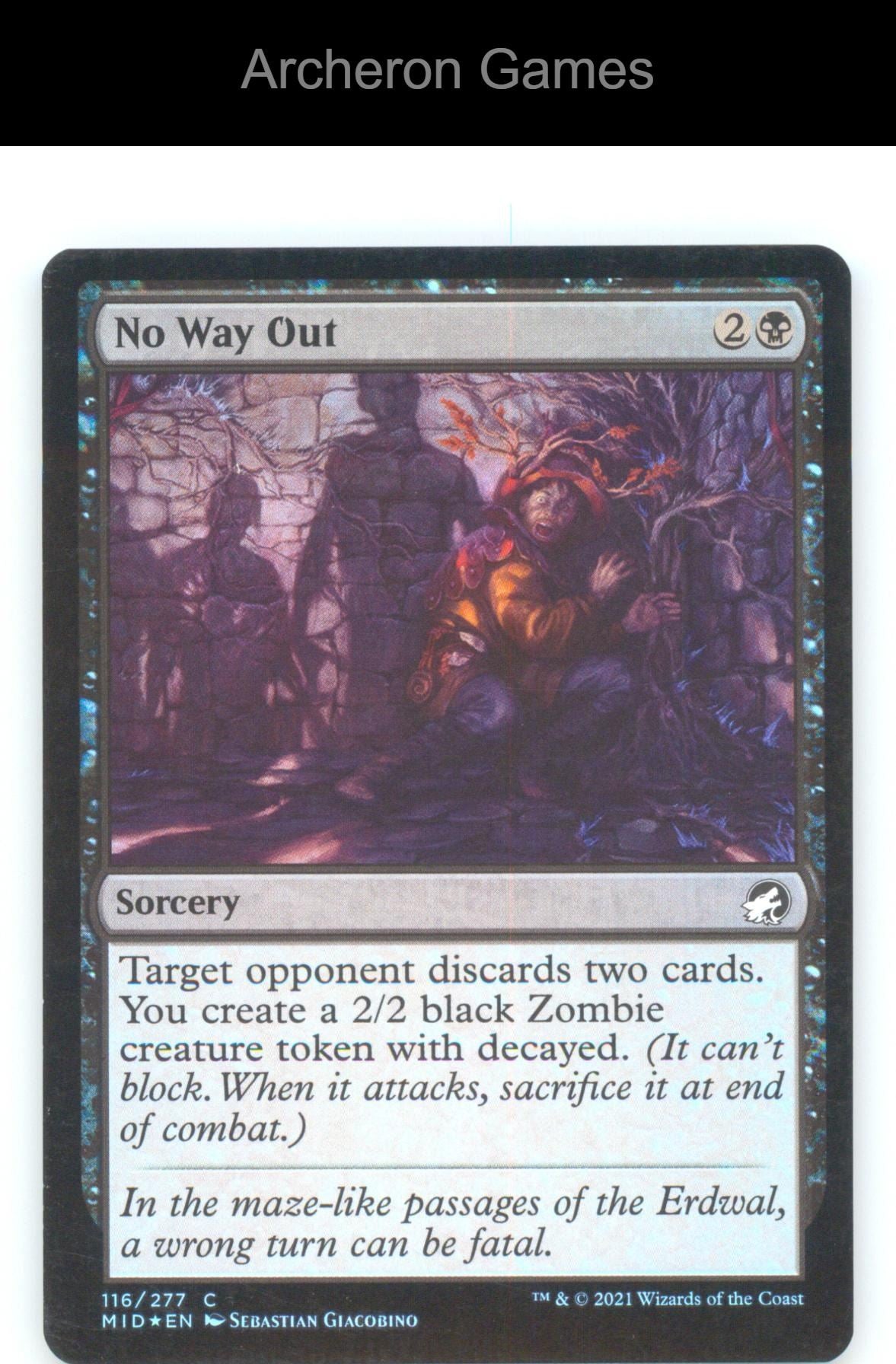 No Way Out MID 116 C MTG Card Innistrad: Midnight Hunt Foil