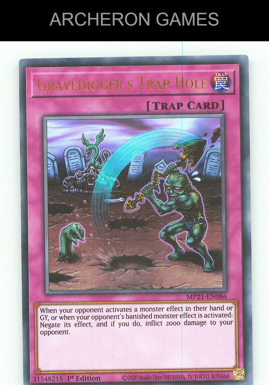 Gravedigger's Trap Hole UR YUGIOH Card 1st Edition