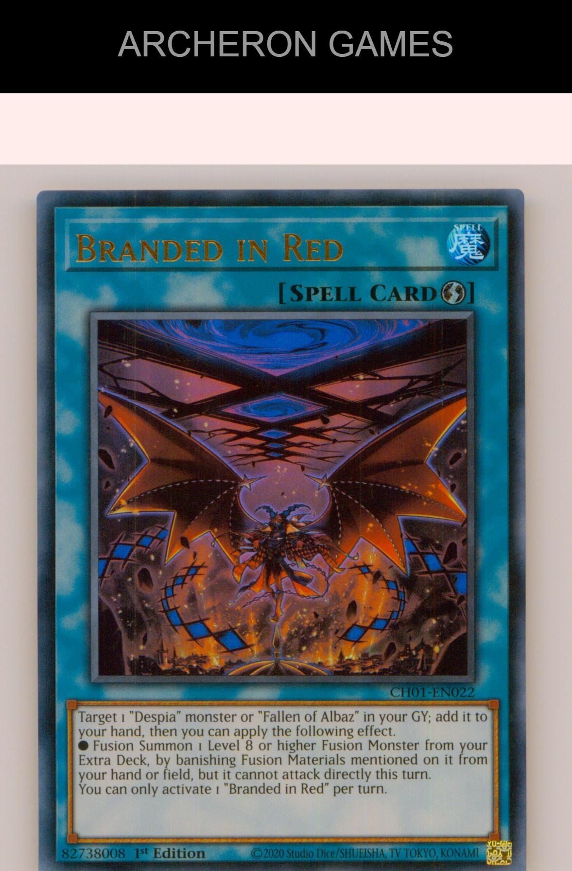 Branded in Red Ultra Rare YUGIOH Card 1st Edition