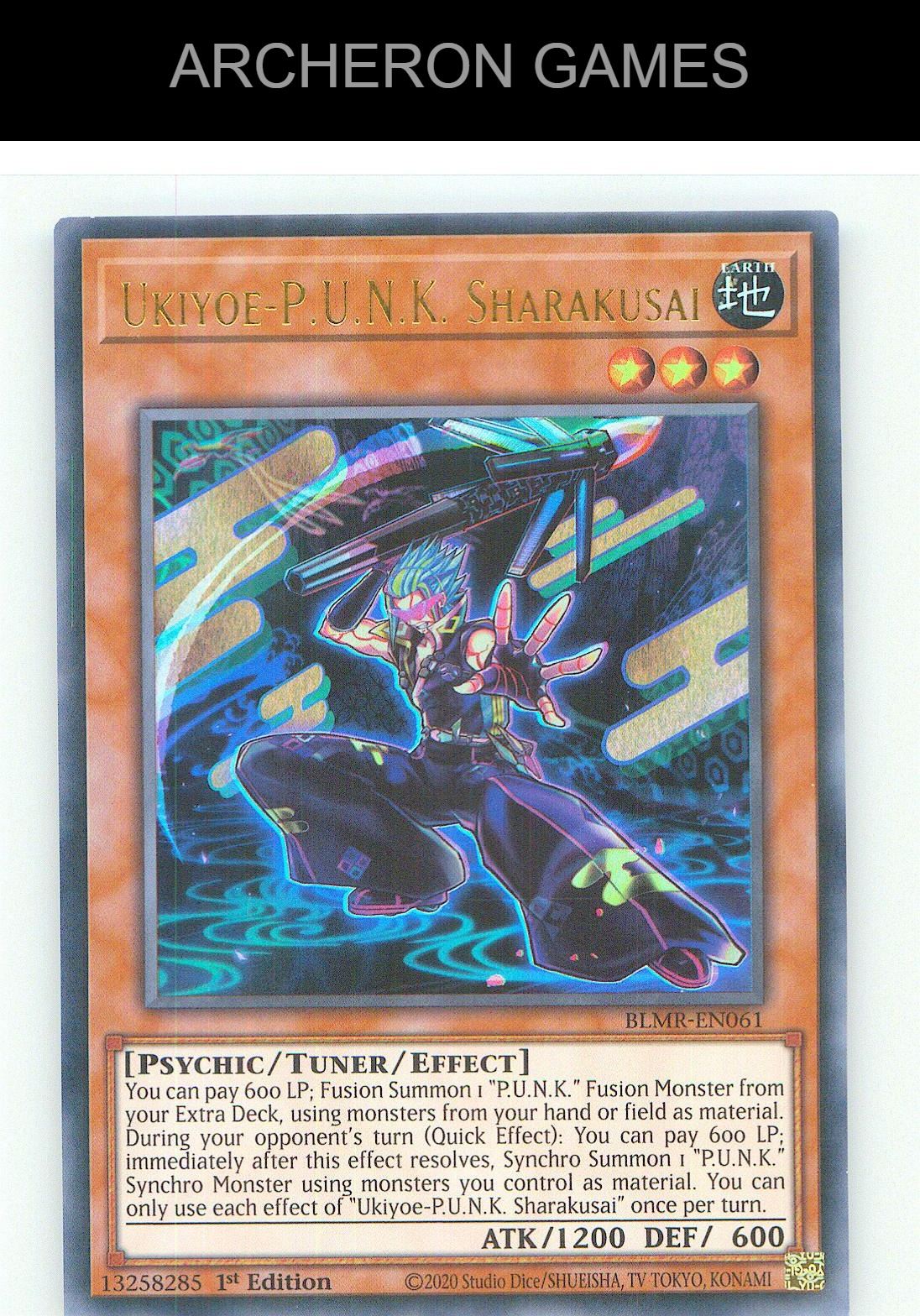 Ukiyoe-P.U.N.K. Sharakusai Ultra Rare YUGIOH Card 1st Edition