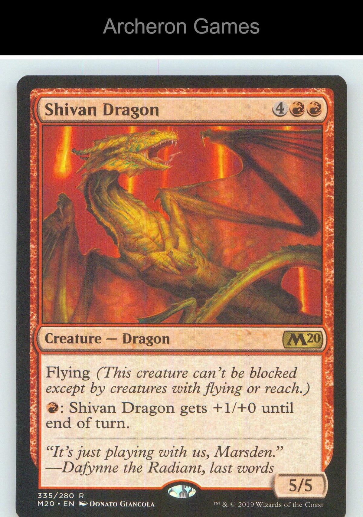 Shivan Dragon M20 335 R MTG Card NM/EX+