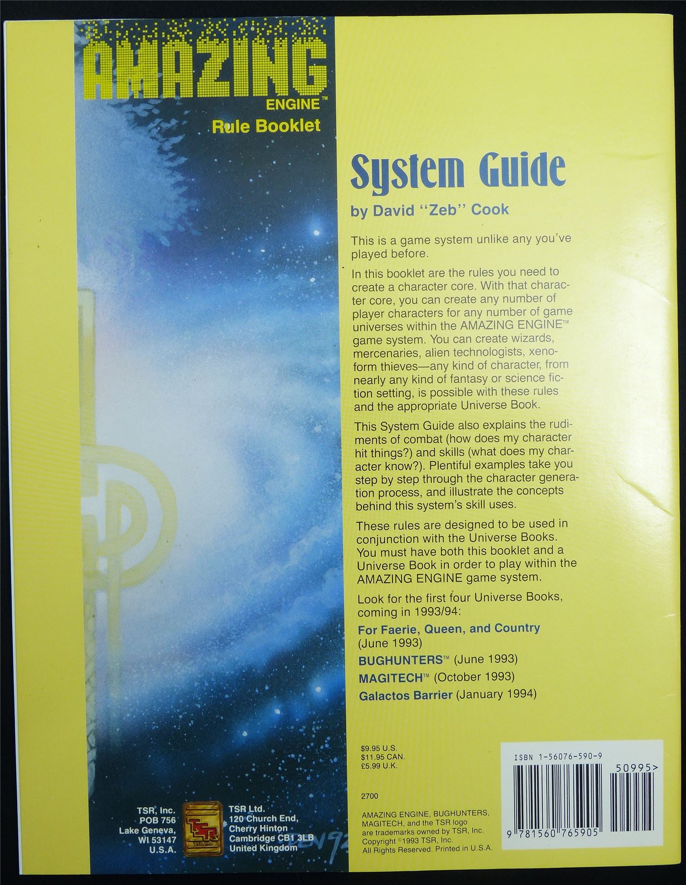 Amazing Engine Rule Booklet: System Guide - AM1 2700 TSR Roleplay Softback #KA