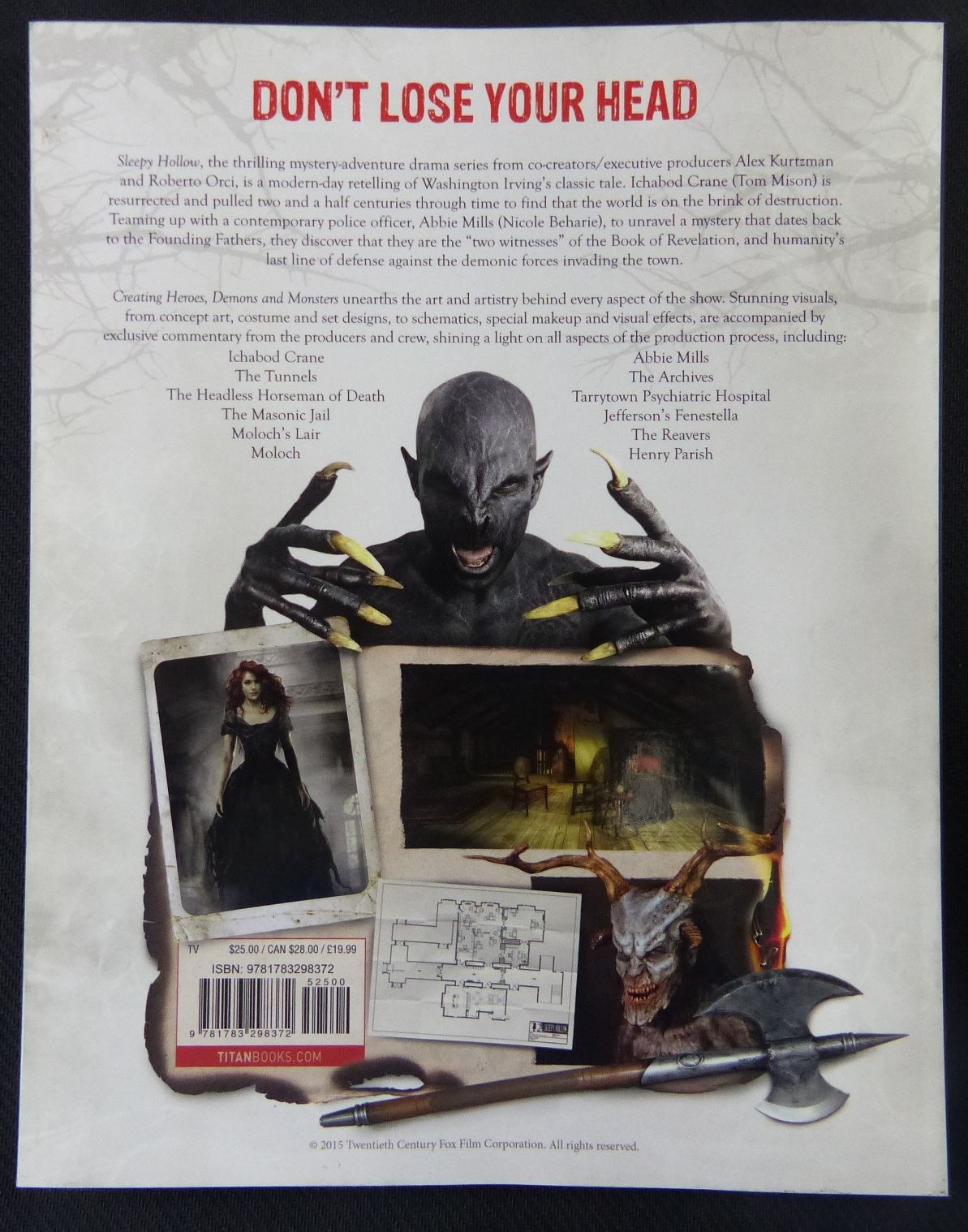Sleepy Hollow: Creating Heros demons and monsters - Hardback - Titan book #2AJ