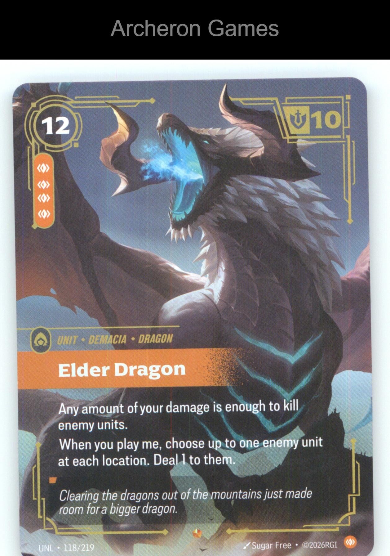 Elder Dragon UNL 118/219 Epic Unleashed Riftbound Card Foil